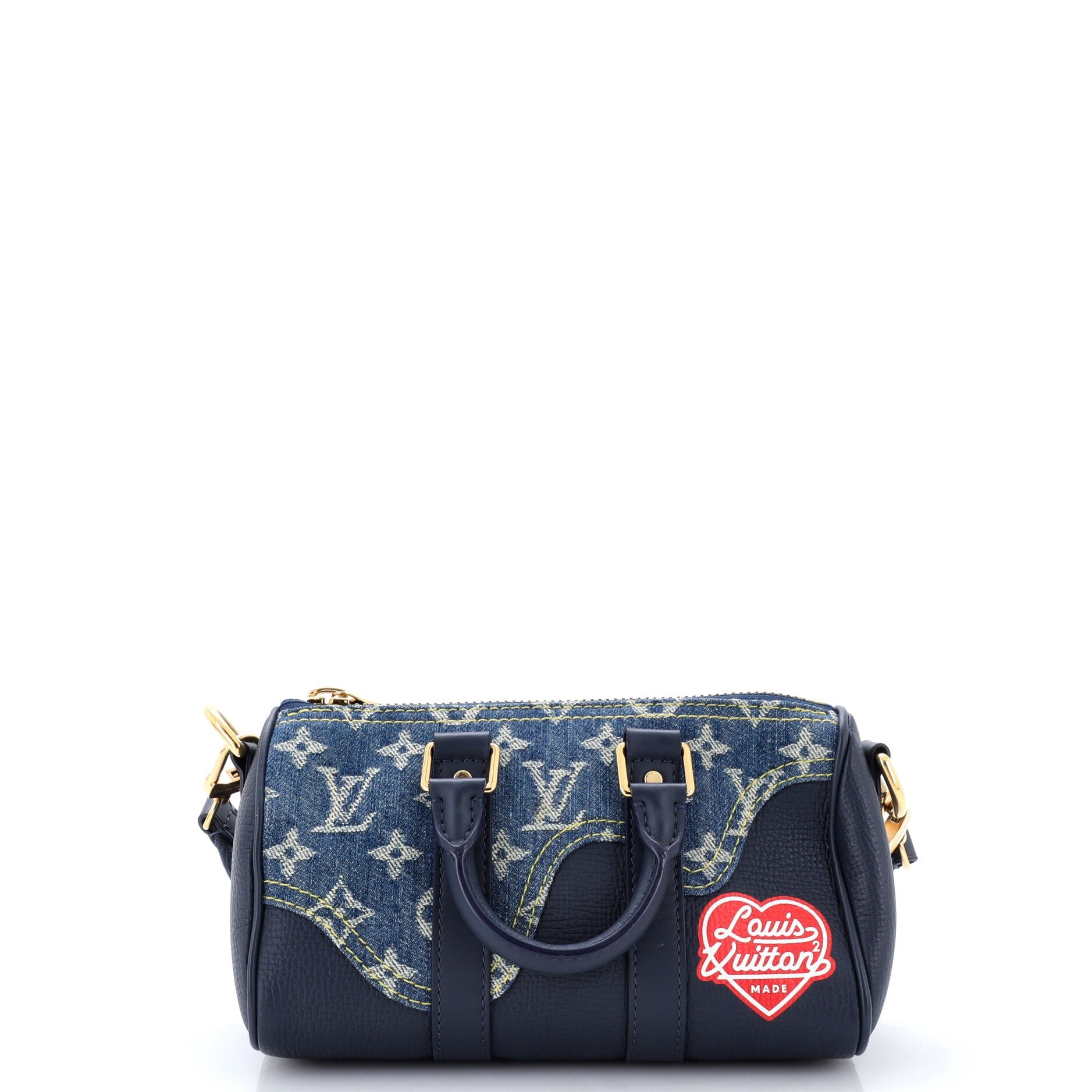Nigo Keepall Bandouliere Bag Monogram Denim and Taurillon Leather XS