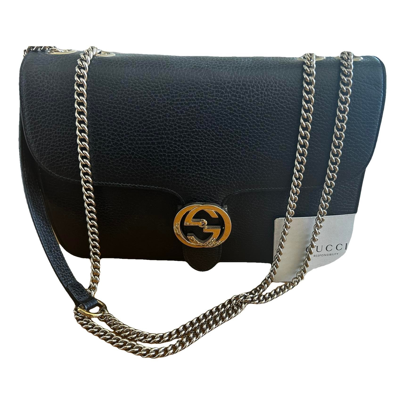 Interlocking leather handbag