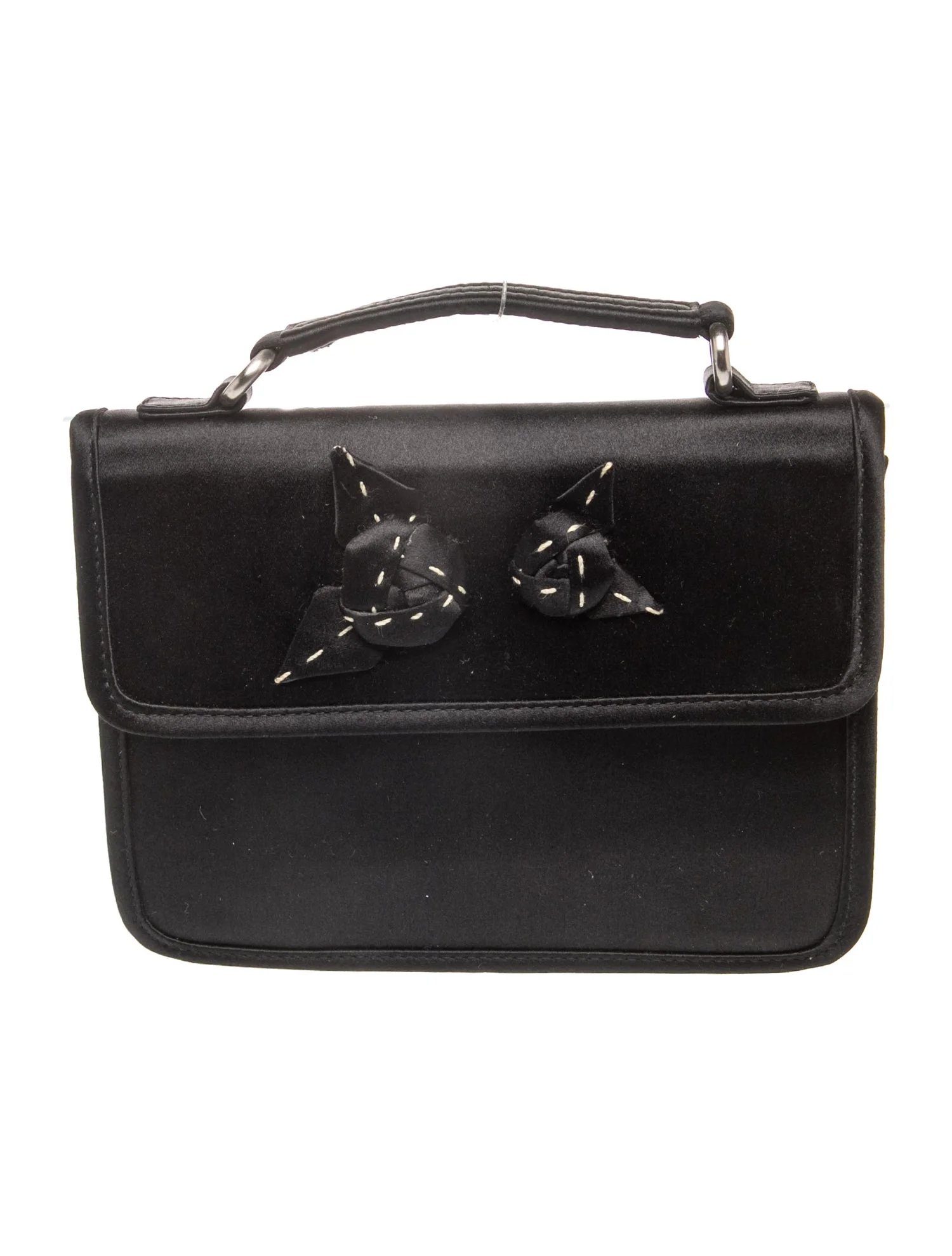 Raso Floral Appliqué Handbag Mini Vintage