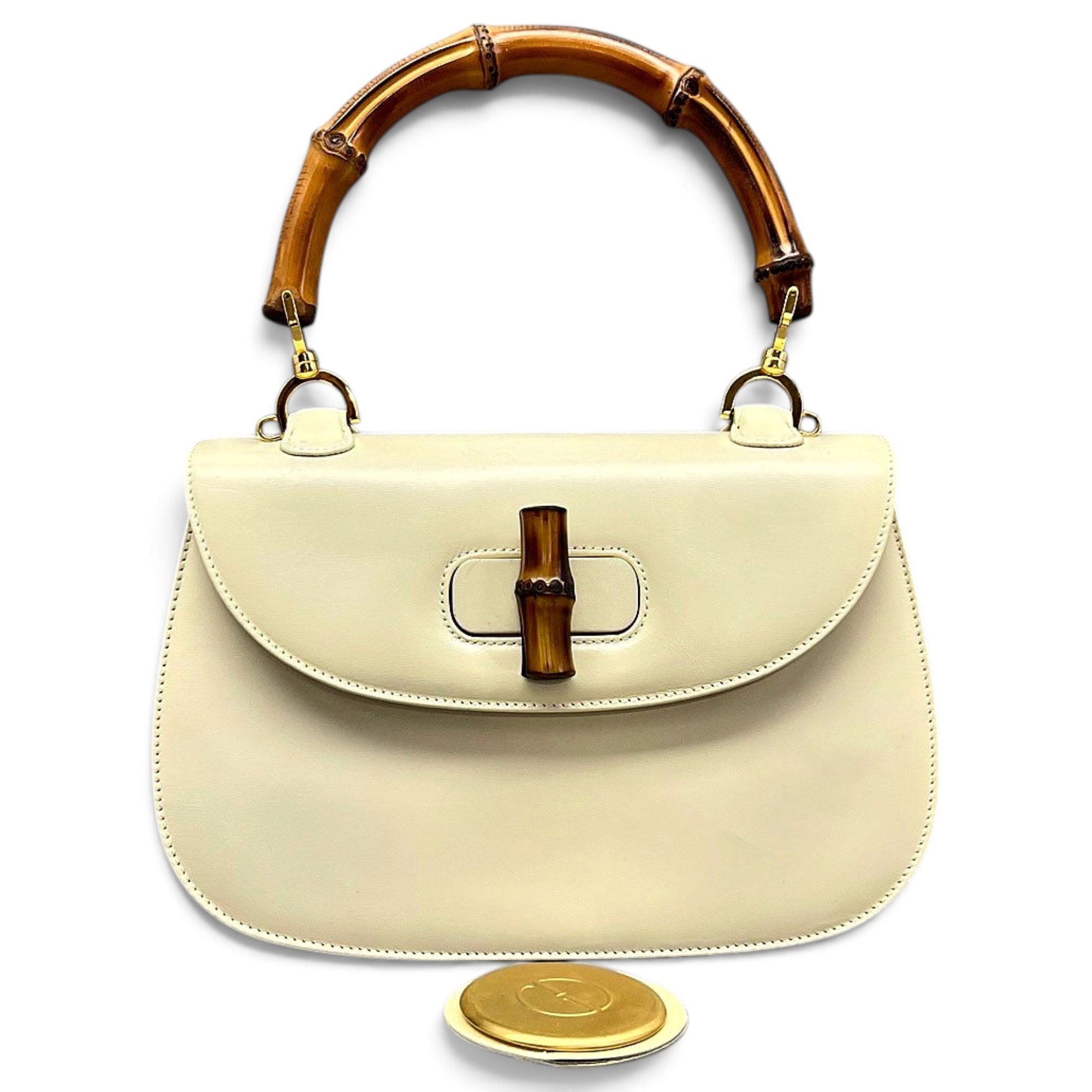 Convertible Bamboo Top Handle leather handbag