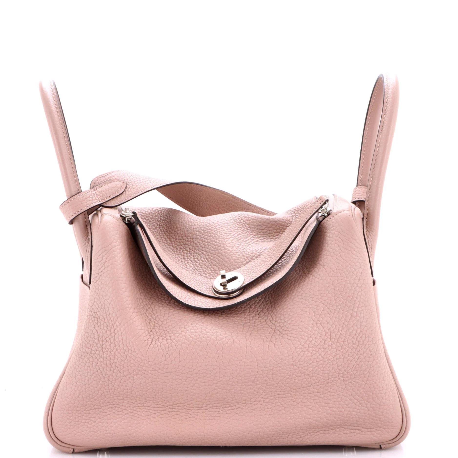 Hermes Lindy Handbag Pink Clemence Leather 2015