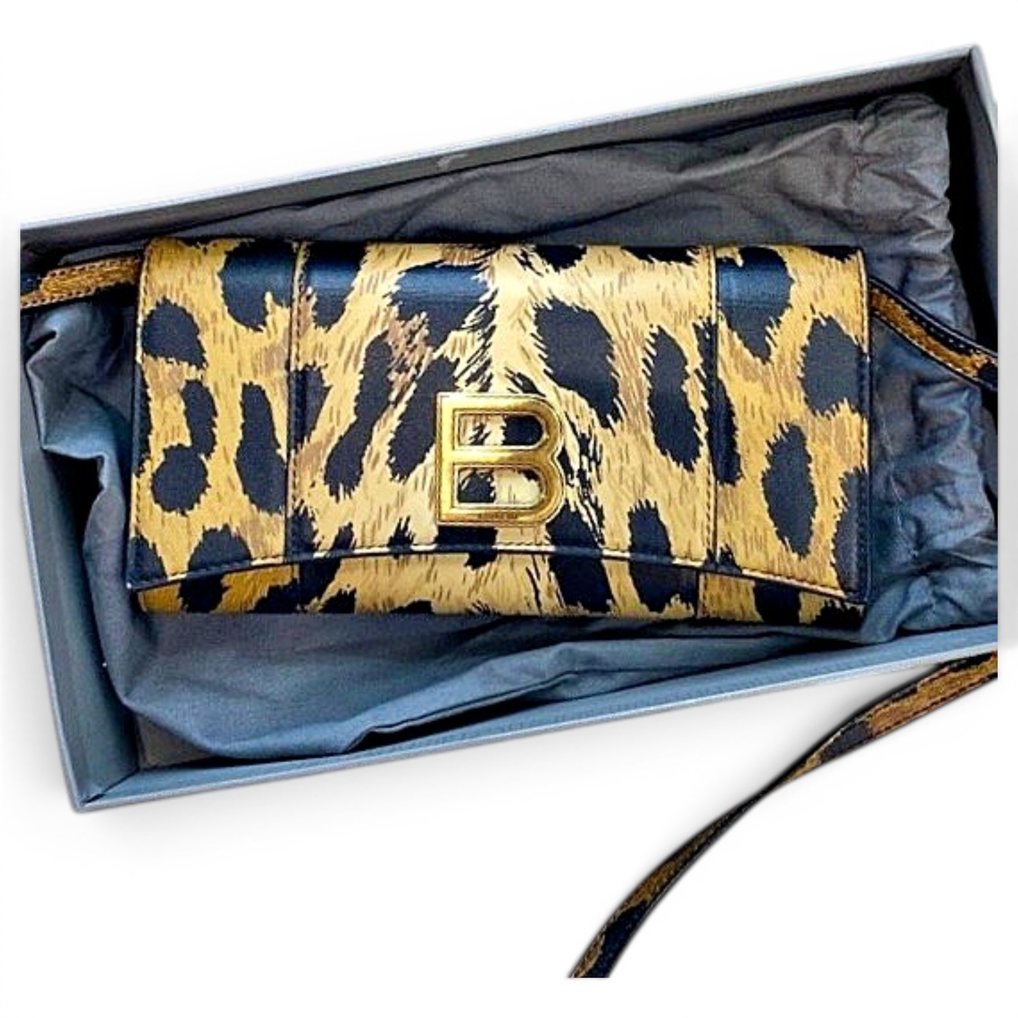 Hourglass leather crossbody bag
