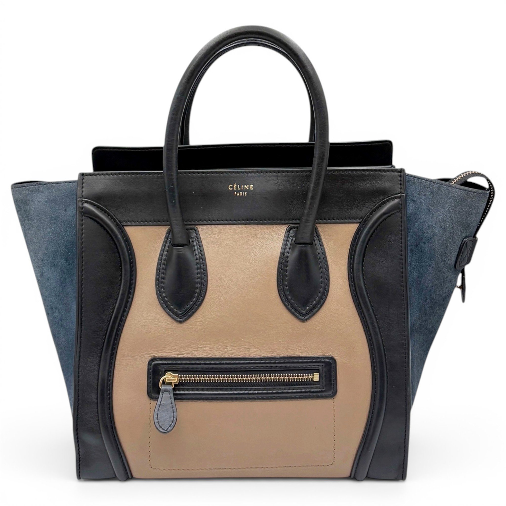 Luggage pony-style calfskin handbag