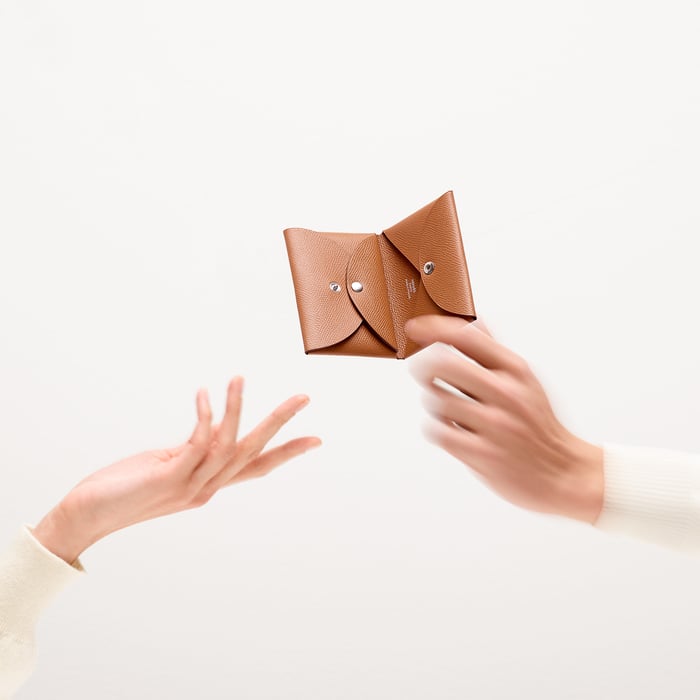 Gold Calvi Duo Compact Card Holder