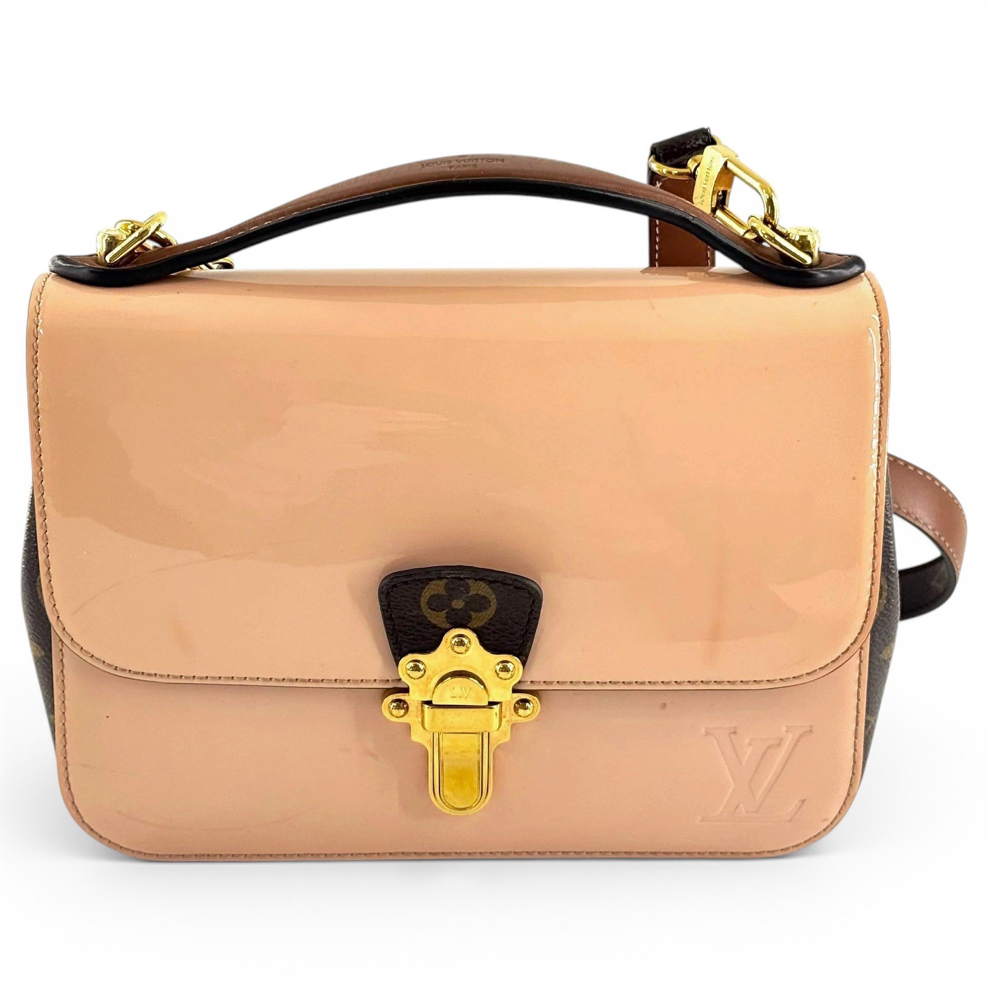 Patent leather handbag