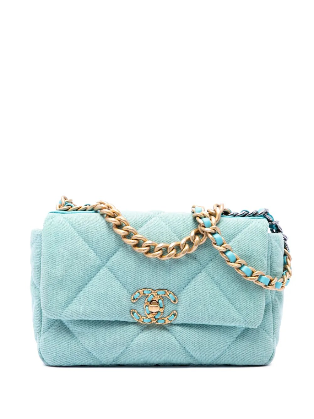 2021 Medium Denim 19 Flap satchel