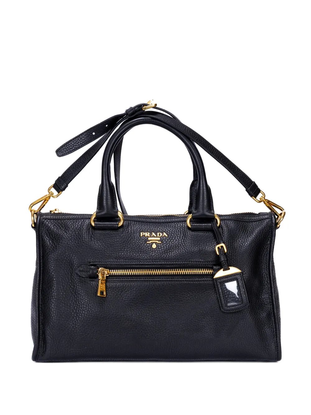Motor grained leather tote bag