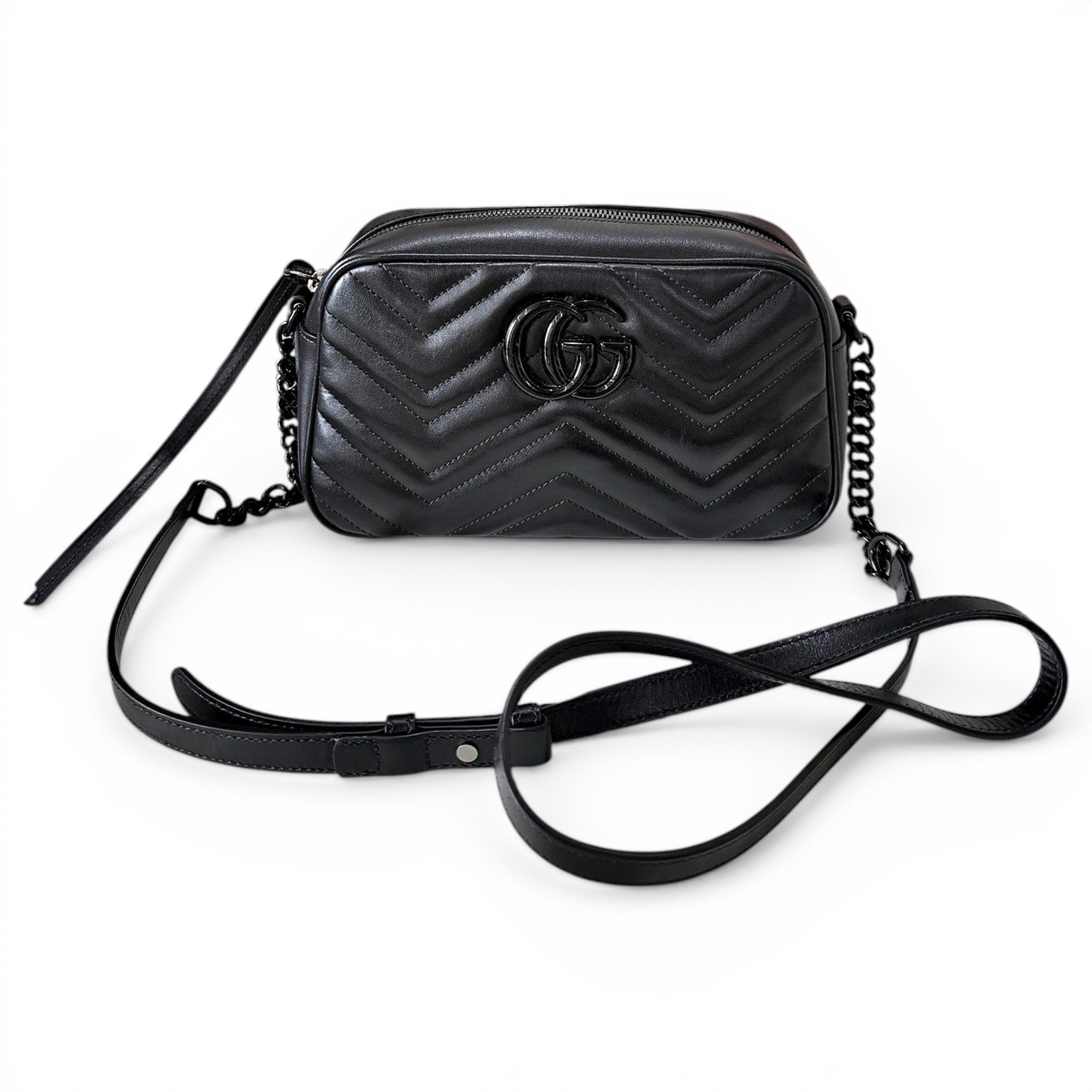 Pearly GG Marmont leather handbag