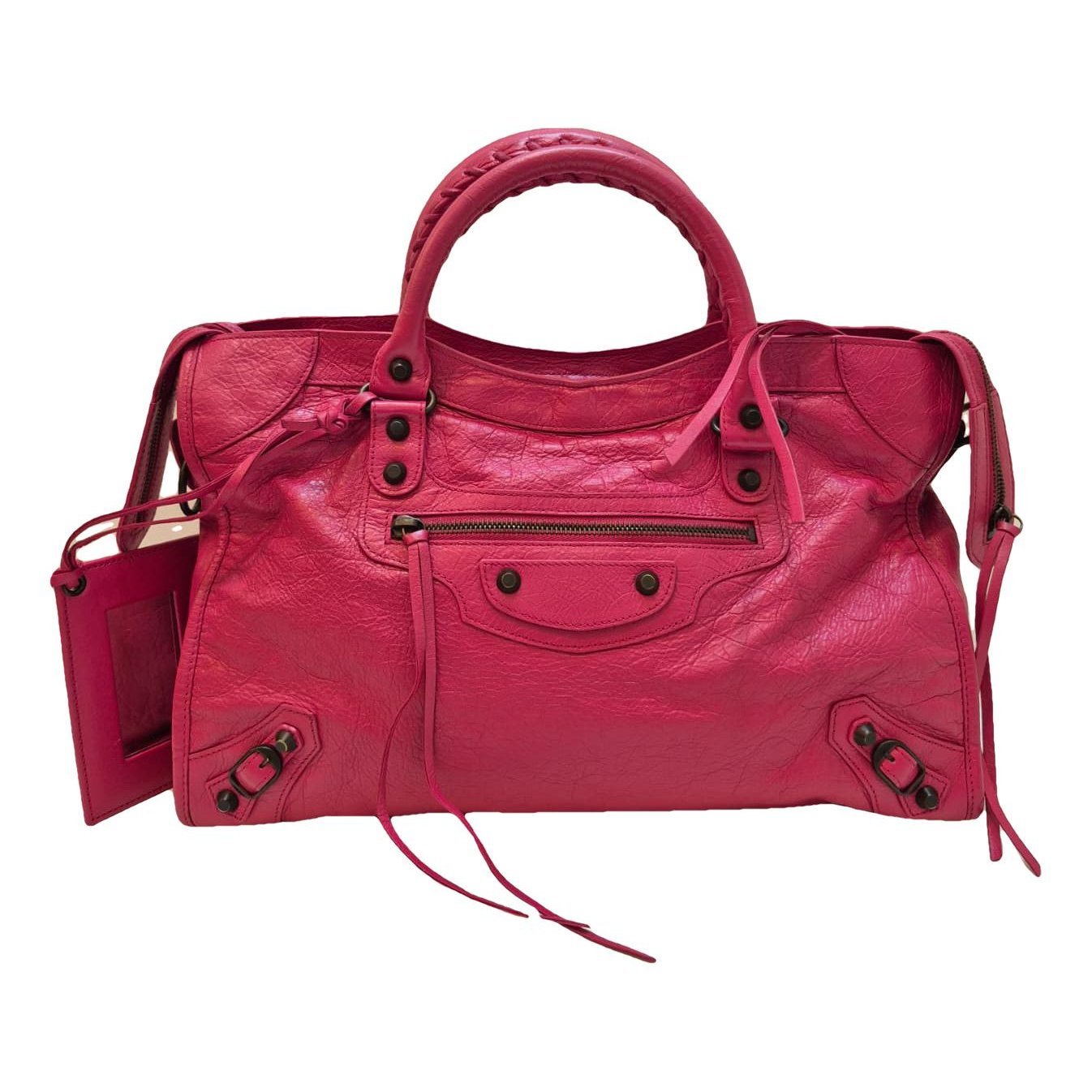 City leather handbag