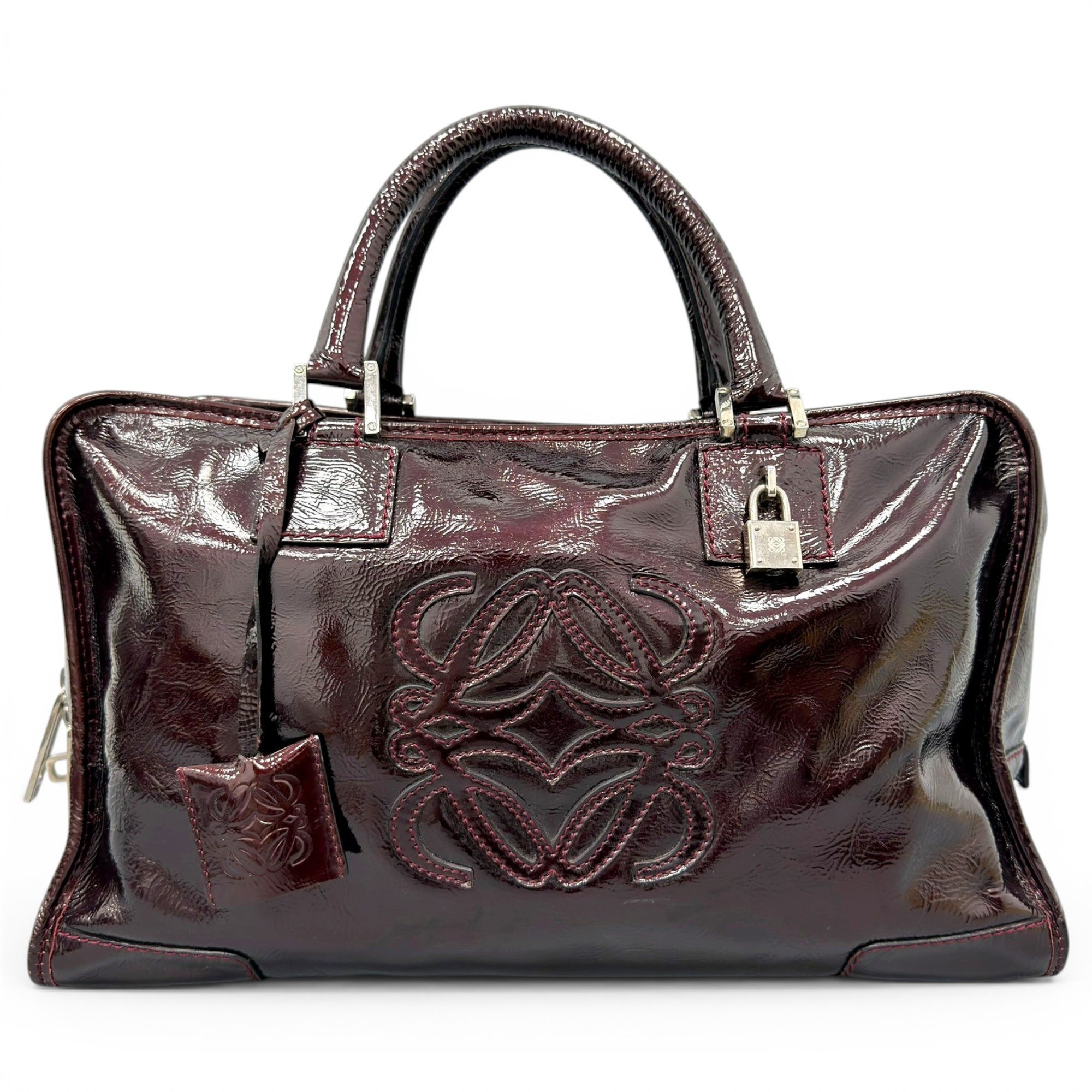 Amazona patent leather handbag