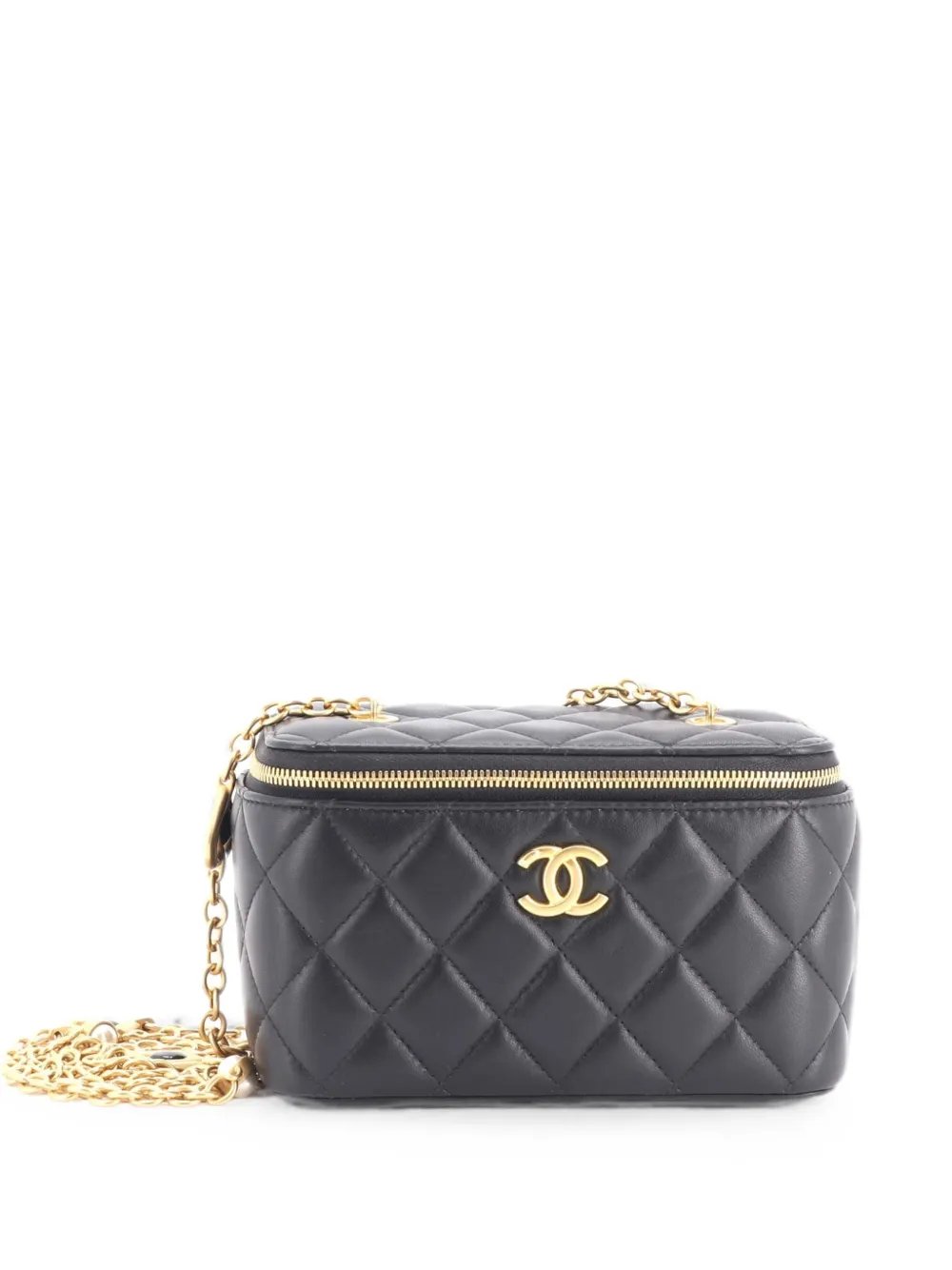 CC Enamel Pearl Charm Me Vanity Case with Chain Quilted Lambskin Small crossbody bag