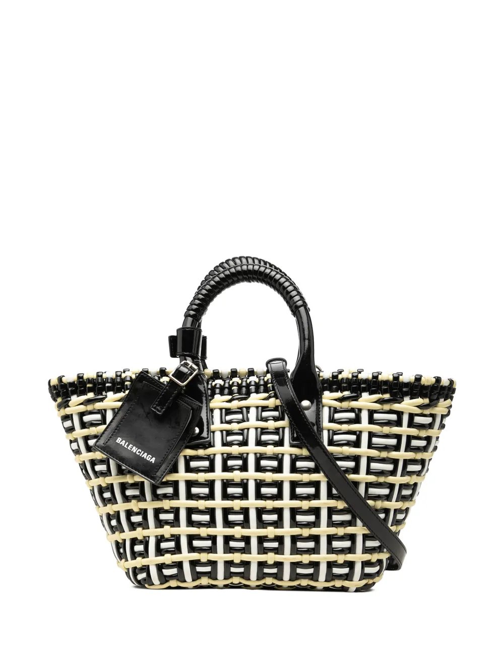 2022 Faux Leather Bistro Basket Bag XS satchel