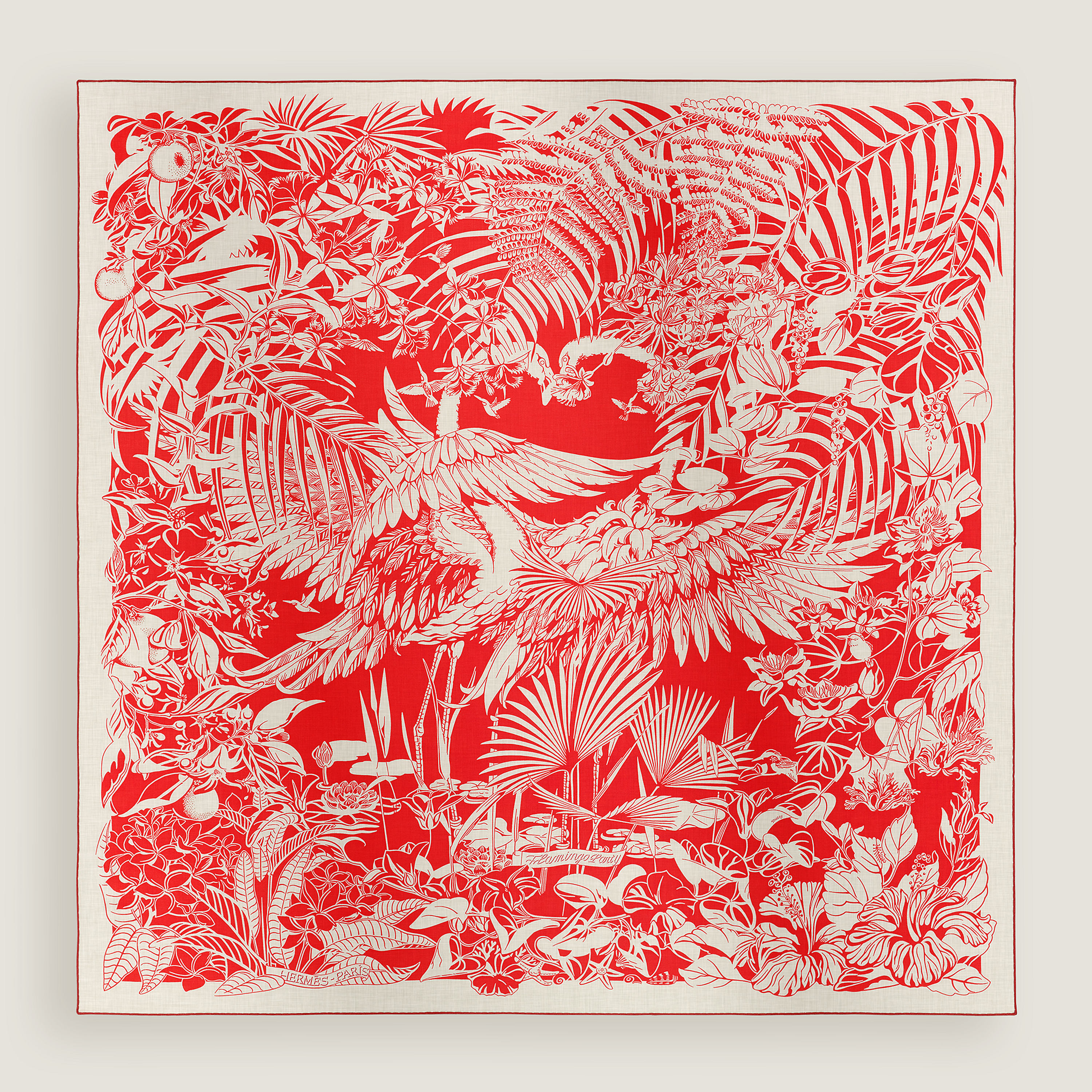 Flamingo Party Tattoo shawl 140