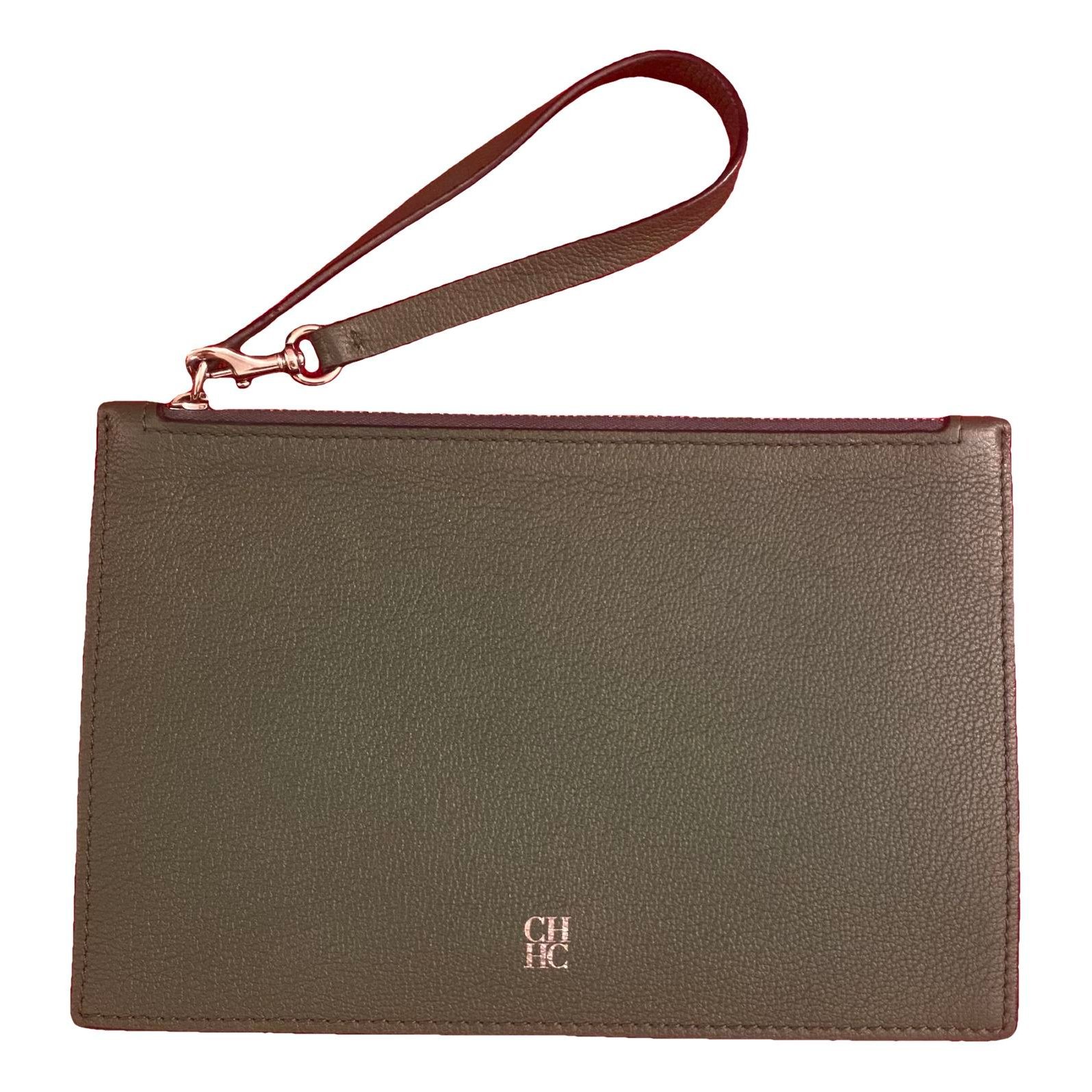 Leather clutch bag