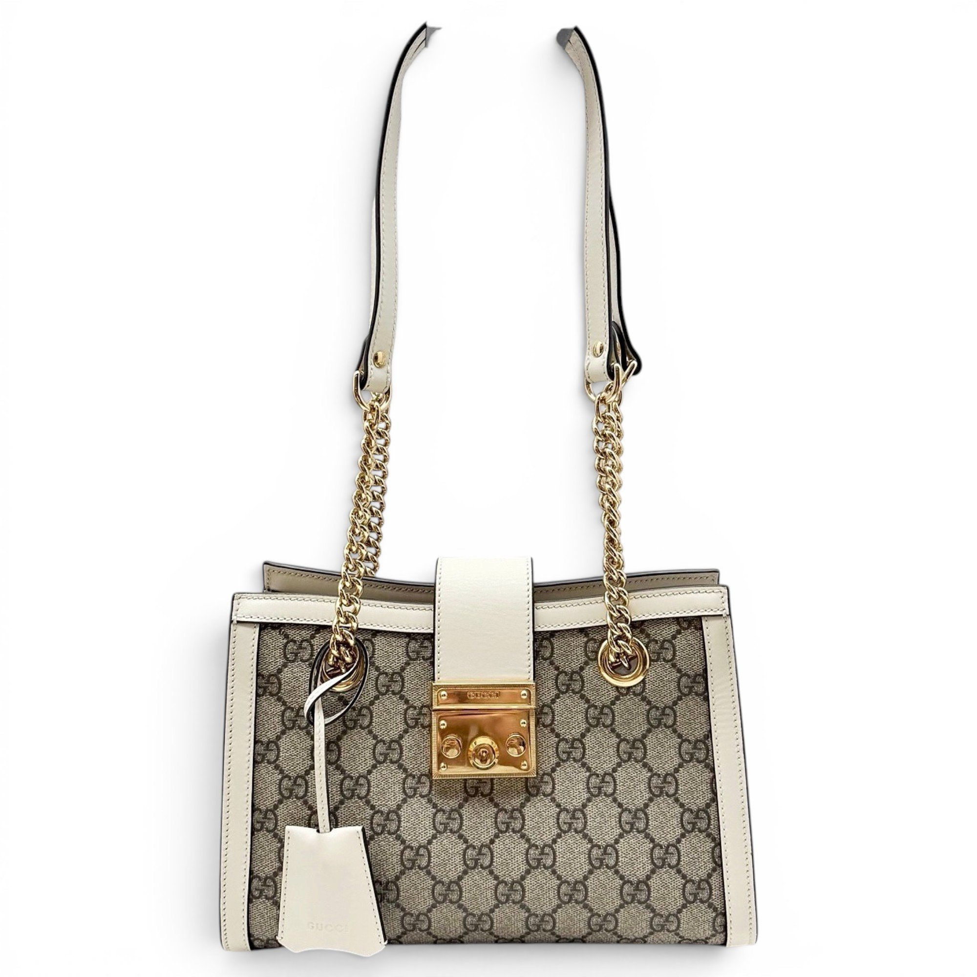 Padlock leather handbag