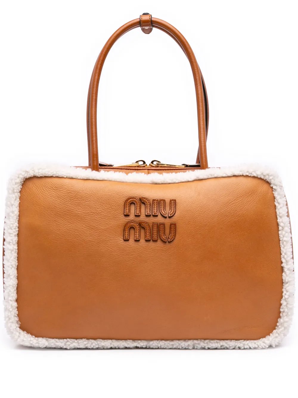 2010-2026 Large Shearling Trimmed Calfskin Logo Beau shoulder bag