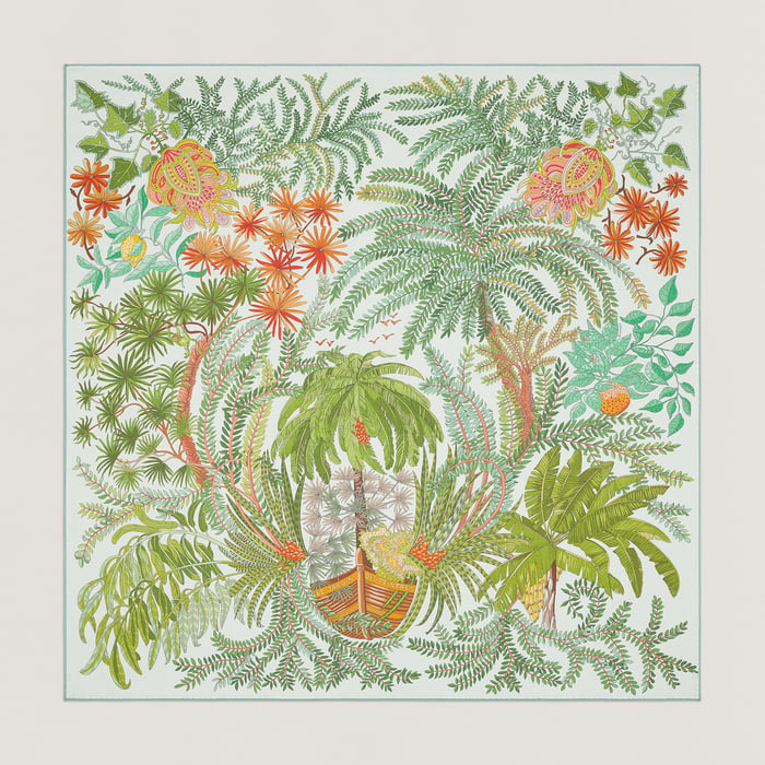 Le Jardin Des Peintres 더블 페이스 스카프 90
