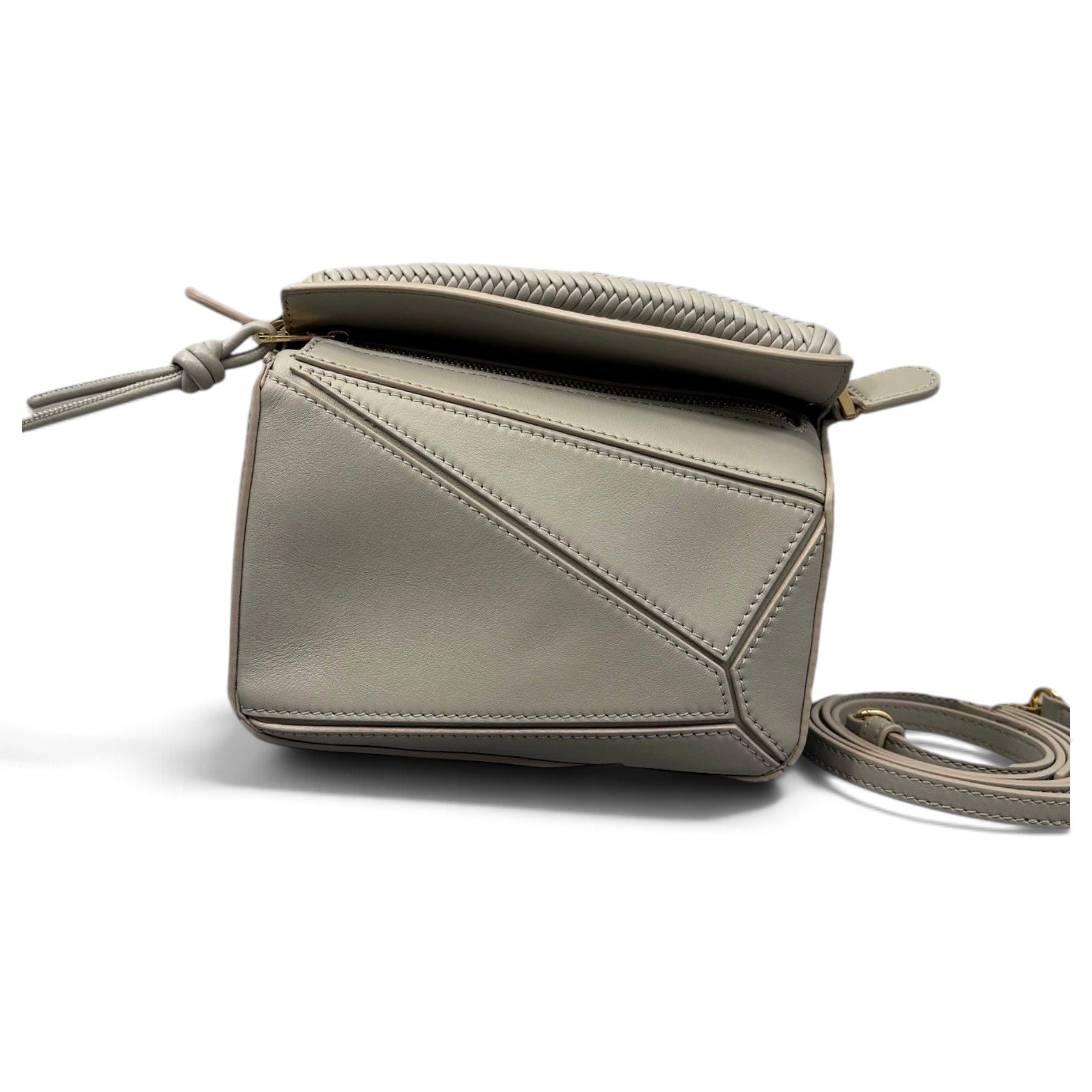 Puzzle leather handbag