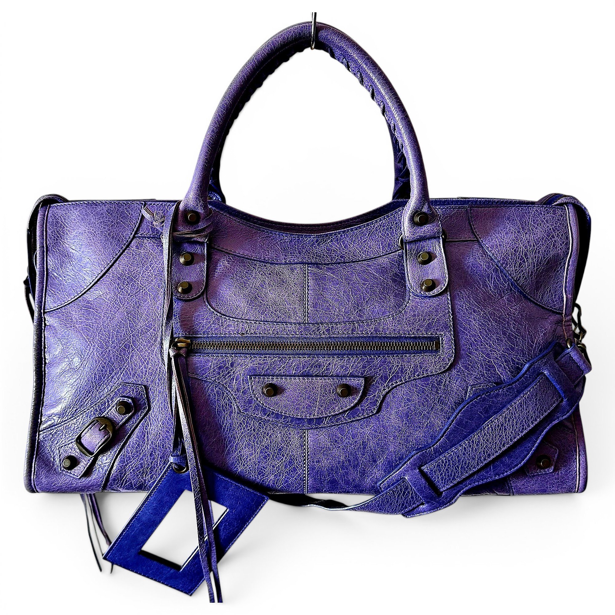 City leather handbag