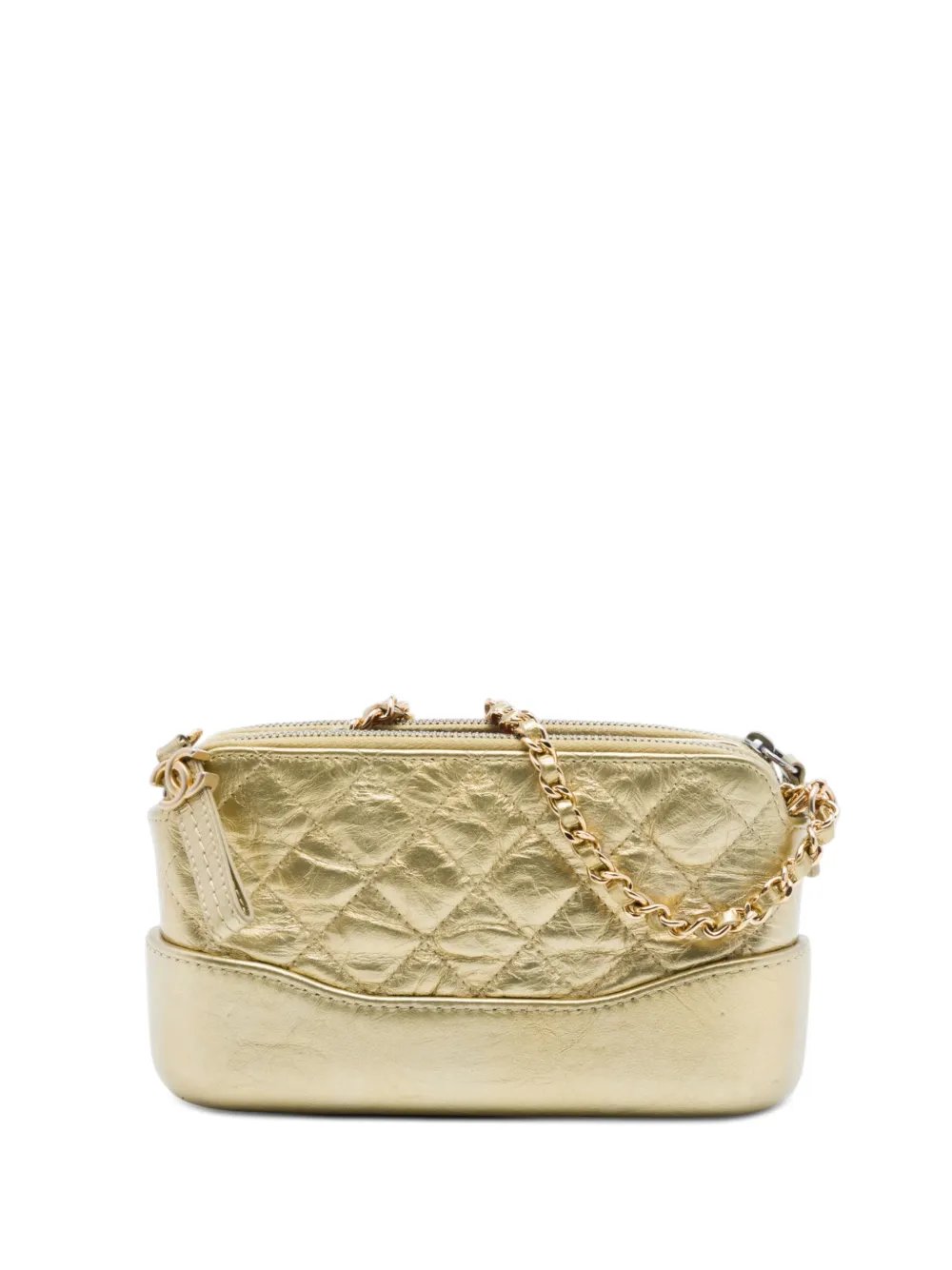2018 Quilted Metallic Aged Calfskin Gabrielle Clutch With Chain crossbody bag
