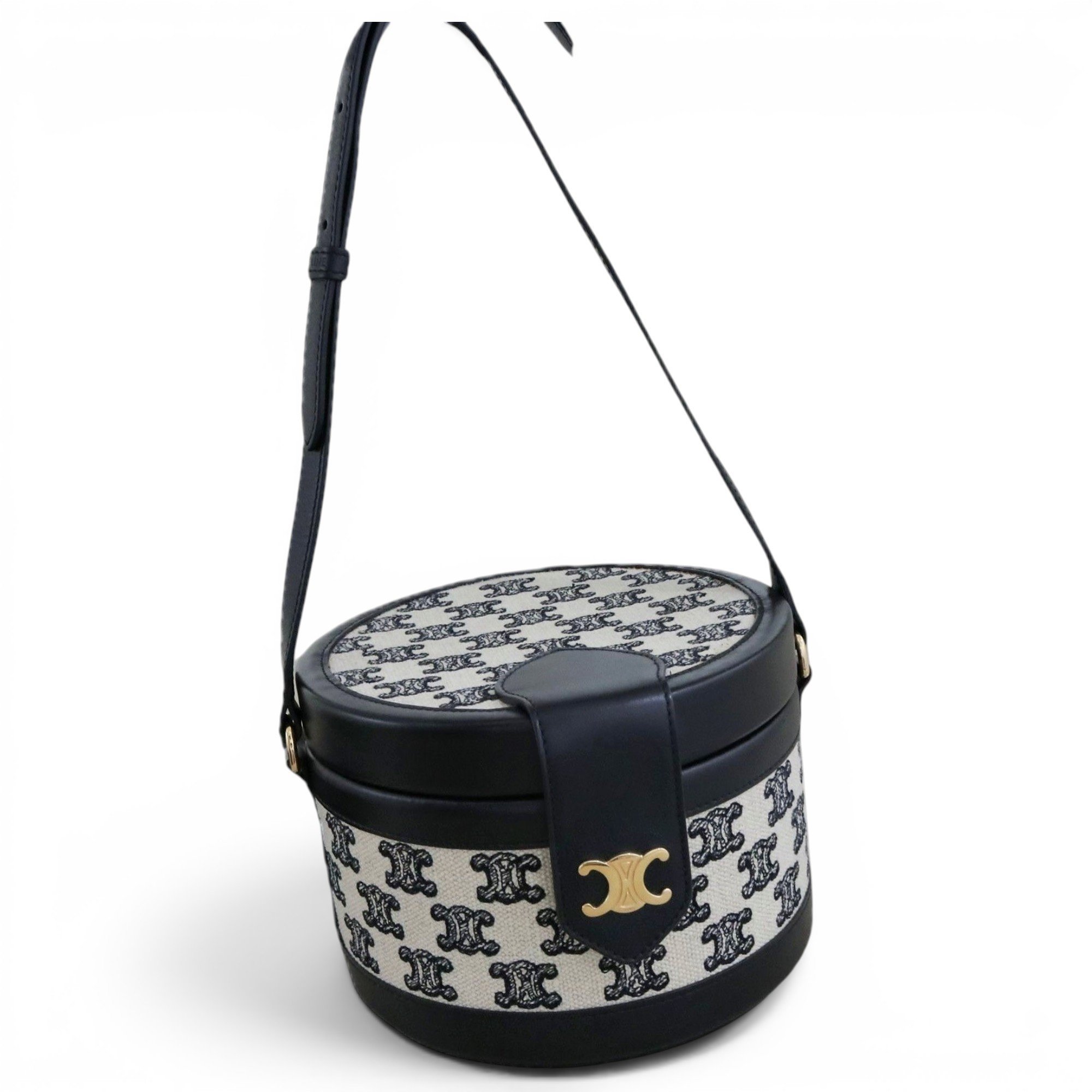 Tambour leather handbag