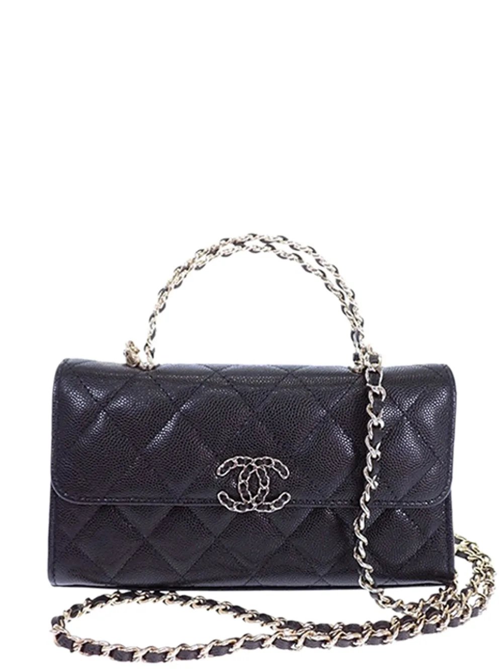 2021-2026 Caviar Coco First Flap Phone Holder with Chain satchel