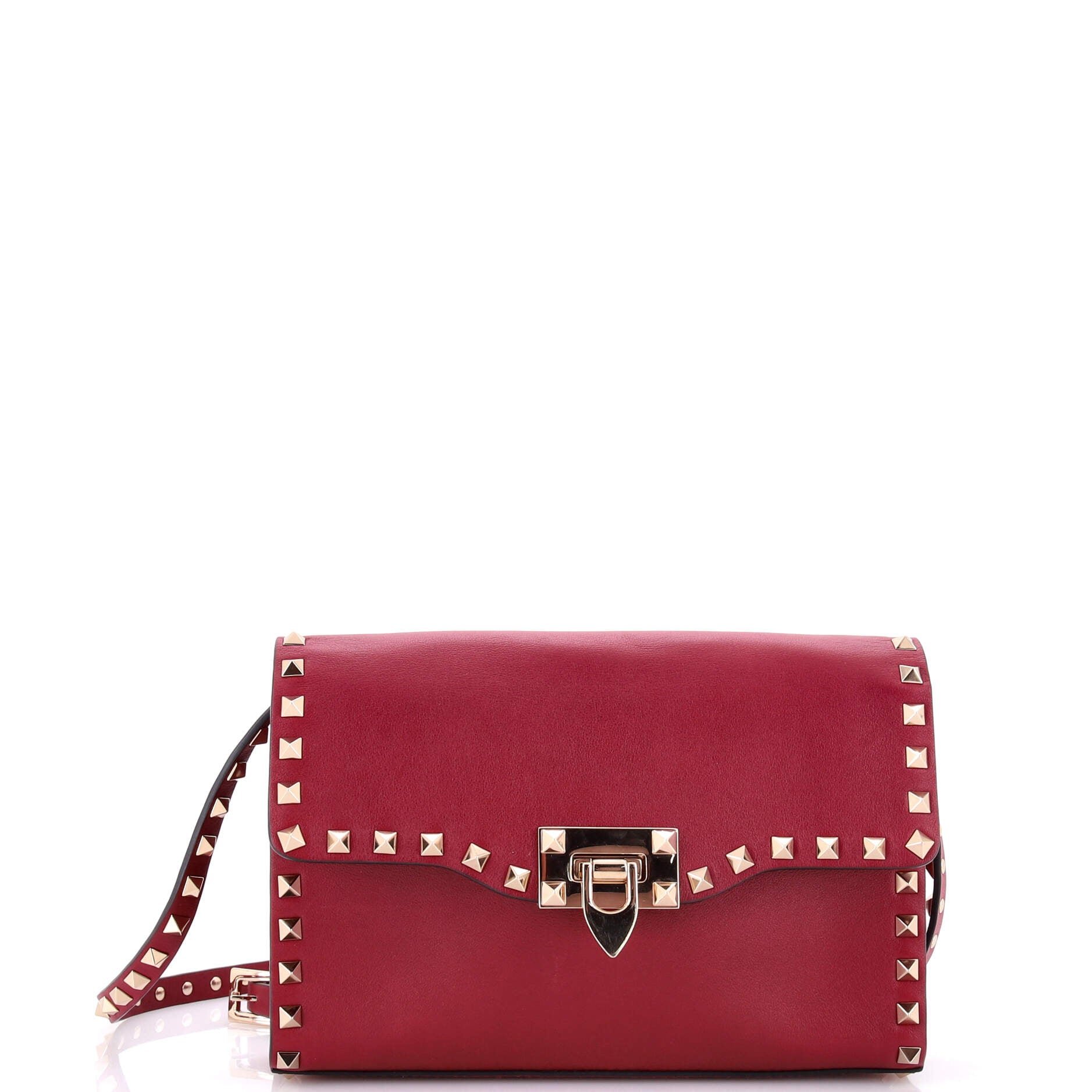 Valentino Garavani Rockstud Flip Lock Flap Bag Leather Medium