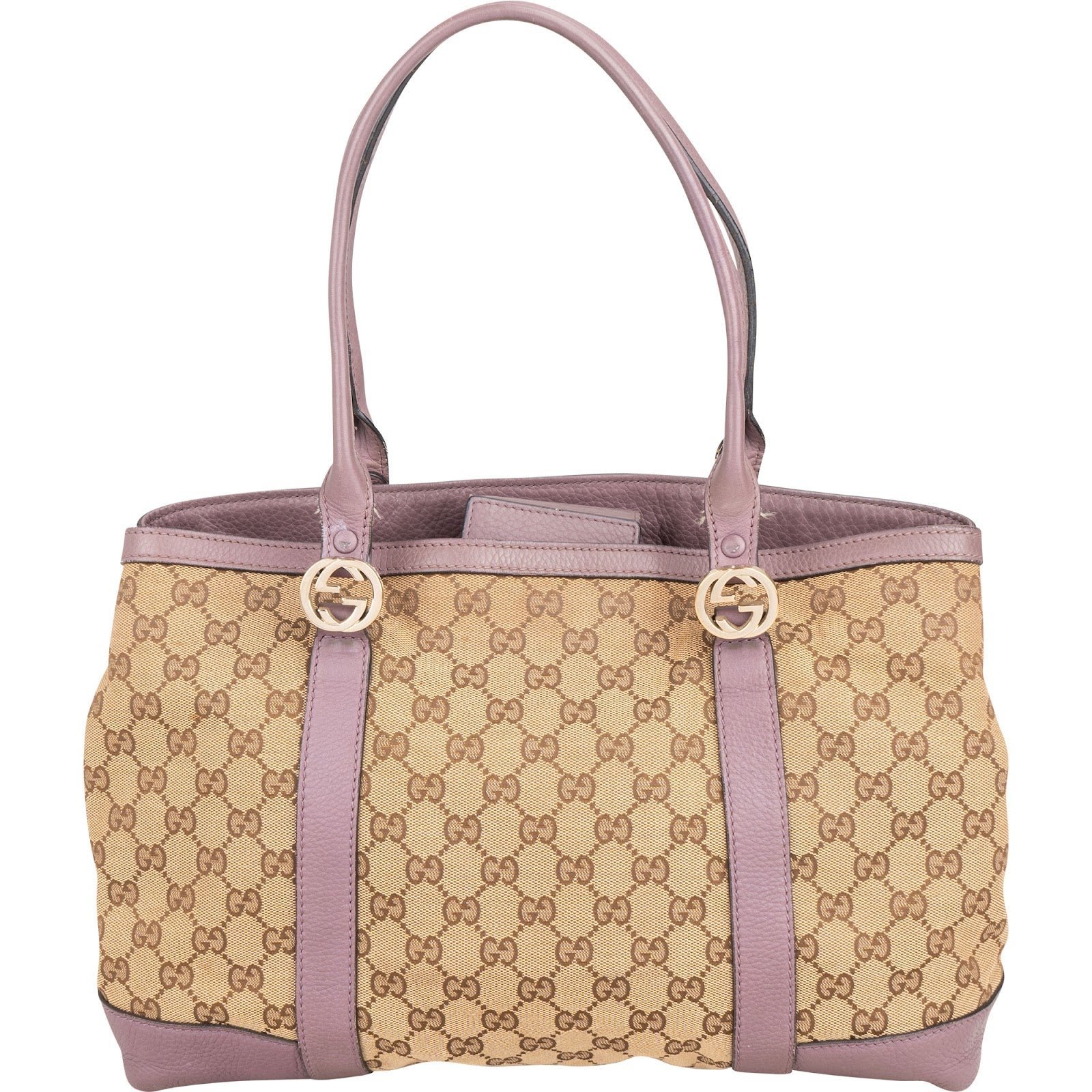 Interlocking leather handbag