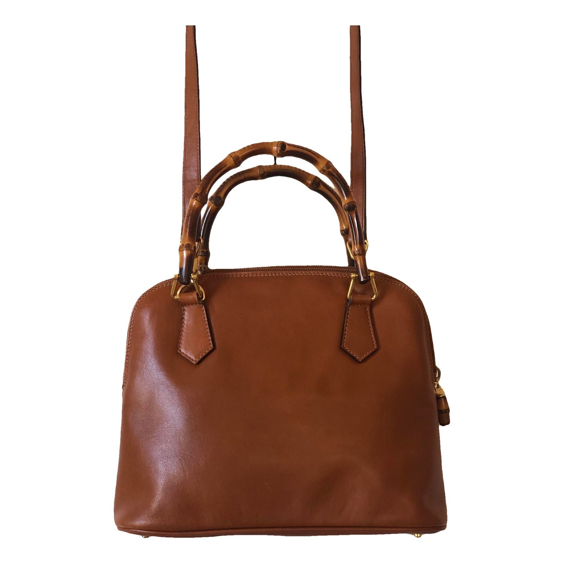 Bamboo leather crossbody bag