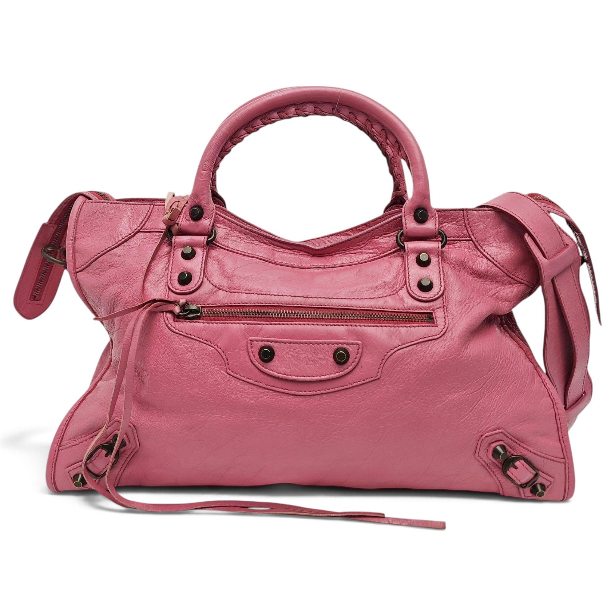 City leather handbag