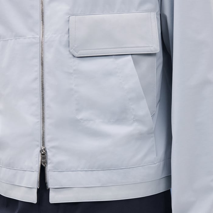 Glacier Hooded Jacket With Leather Details