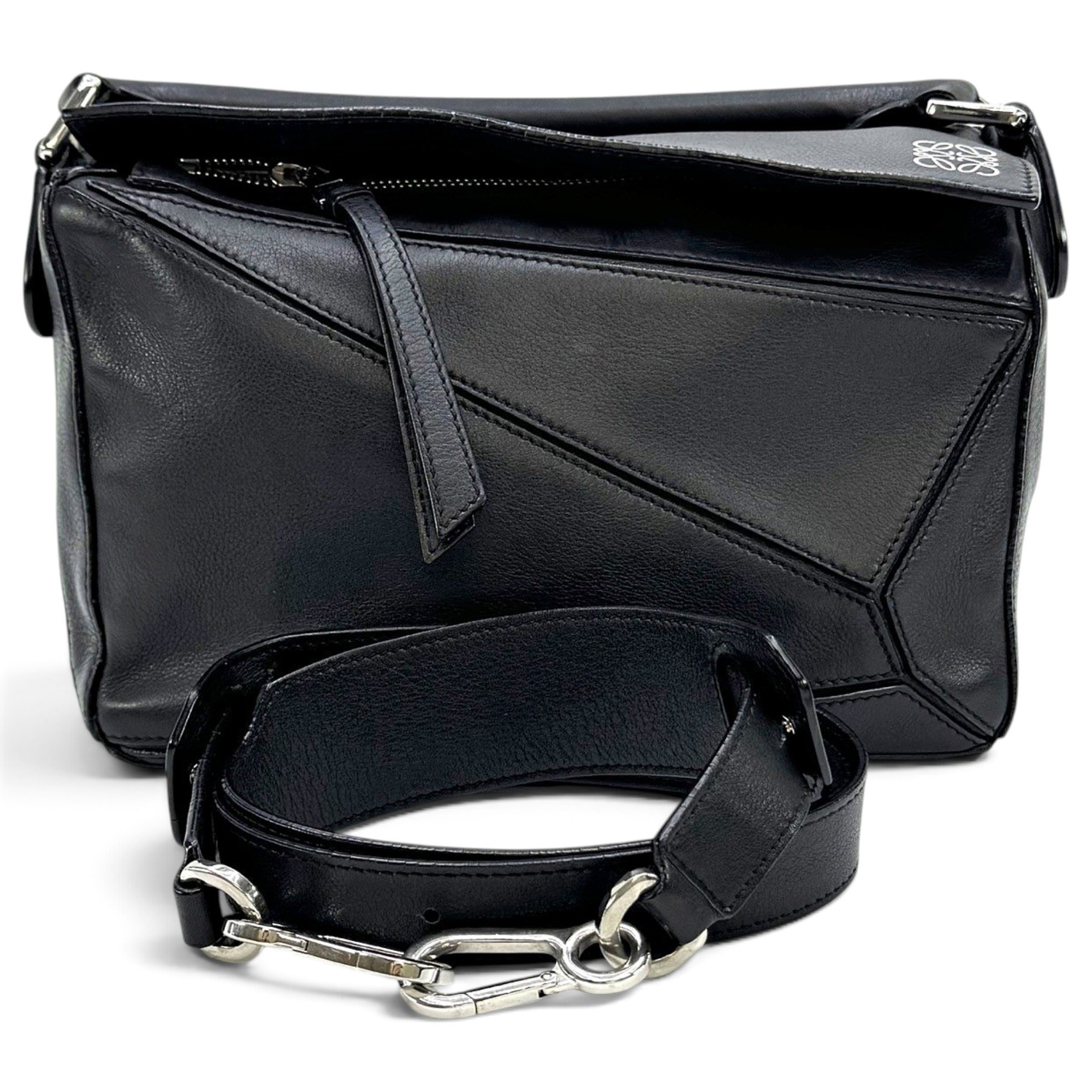 Puzzle leather handbag