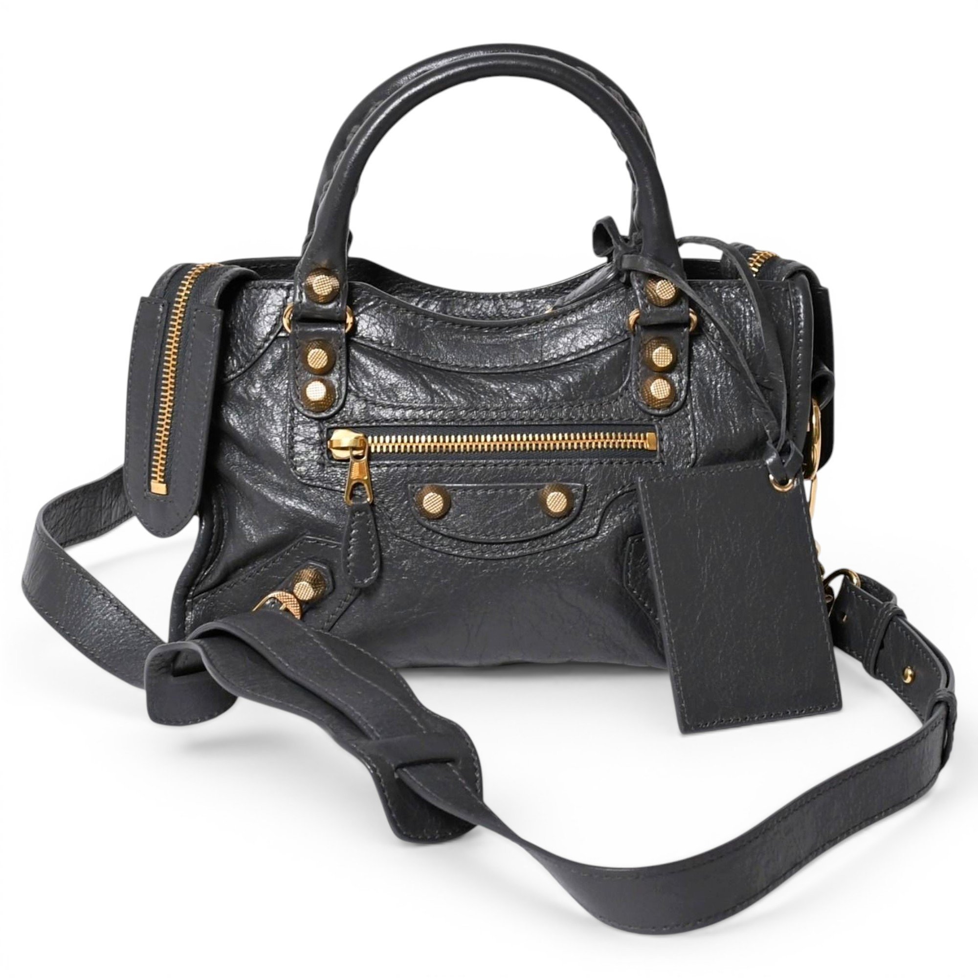 City leather handbag