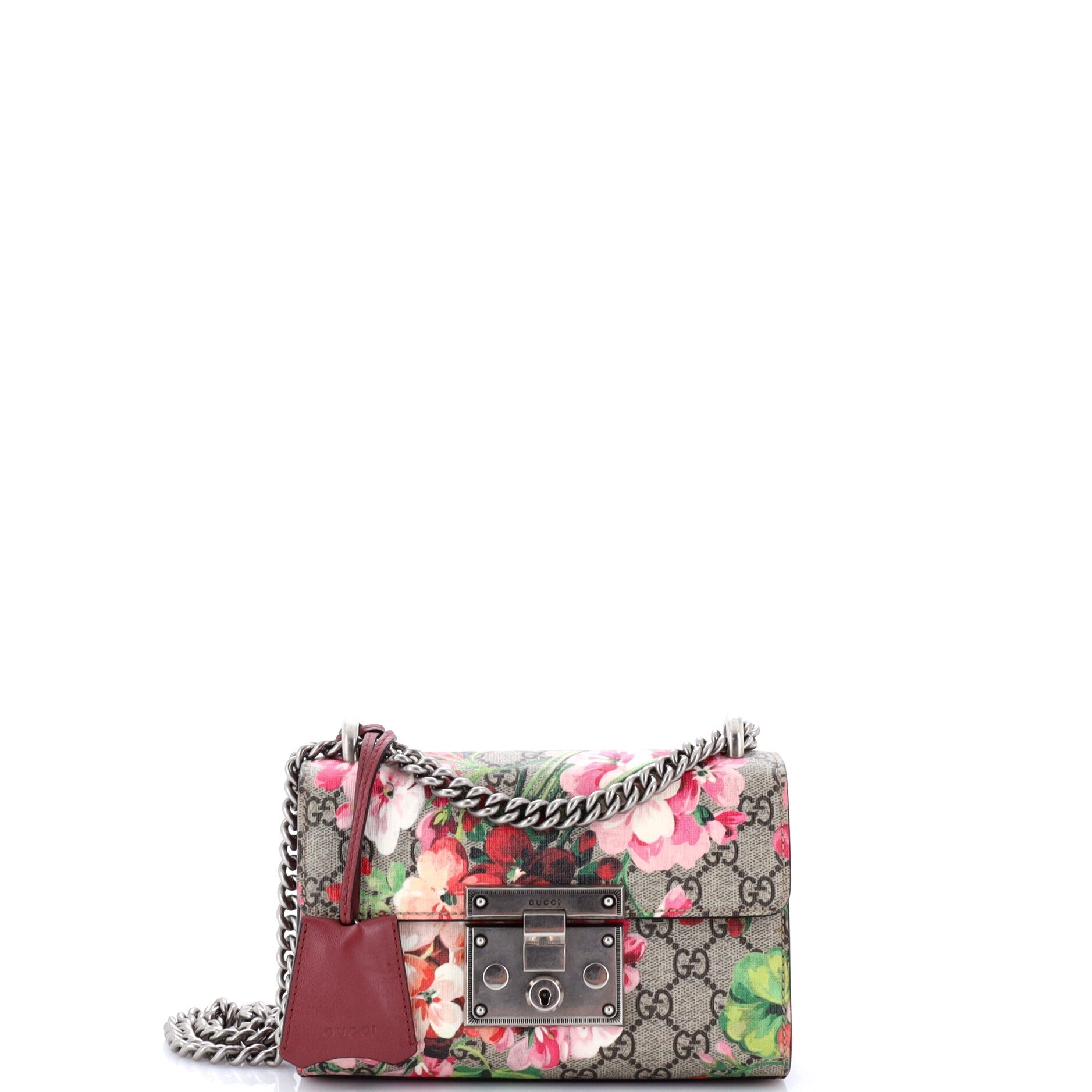 Padlock Shoulder Bag Blooms Print GG Coated Canvas Small