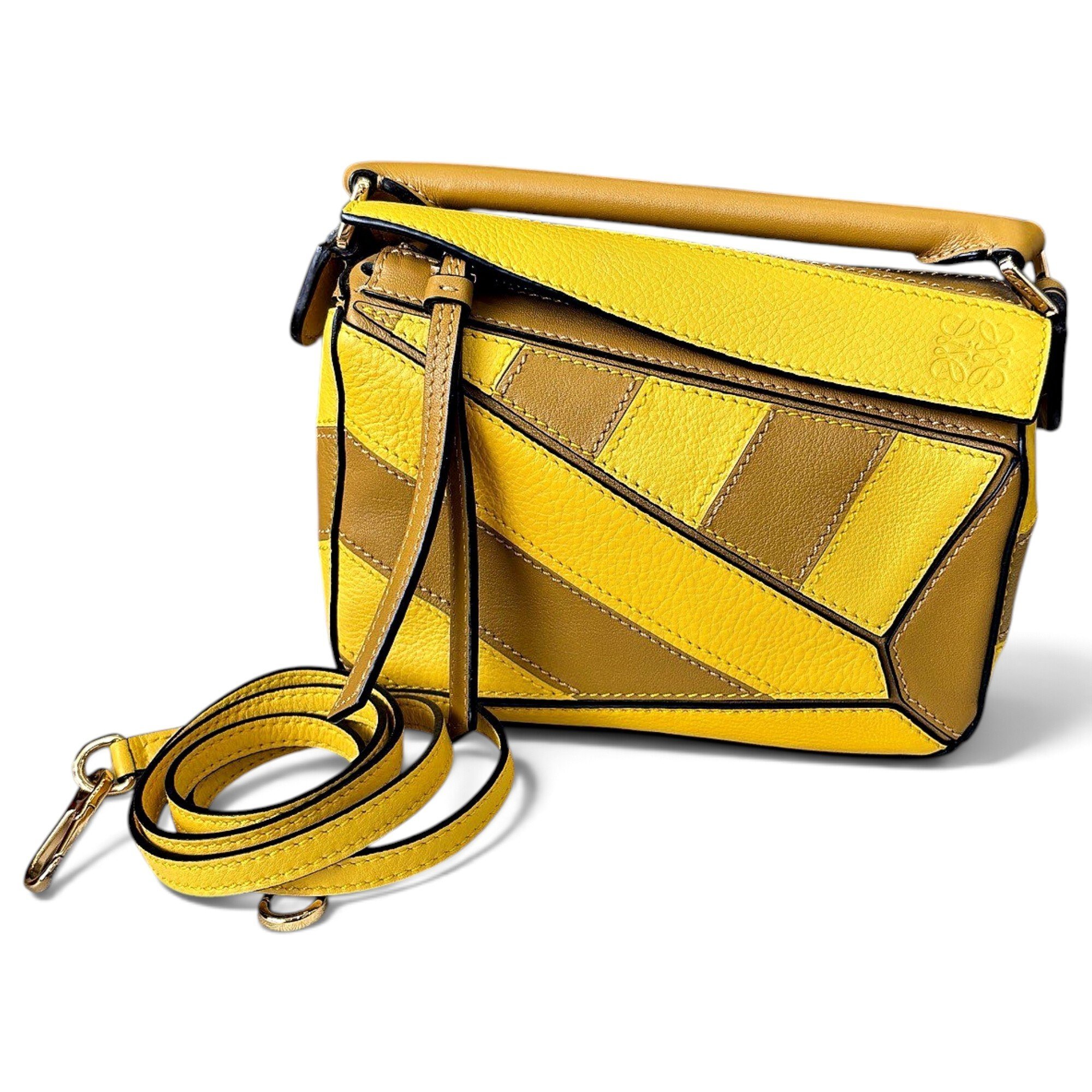 Puzzle leather handbag
