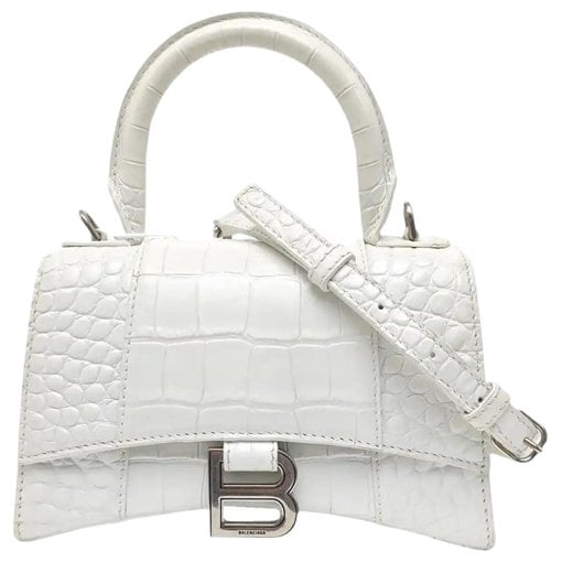 Hourglass leather handbag