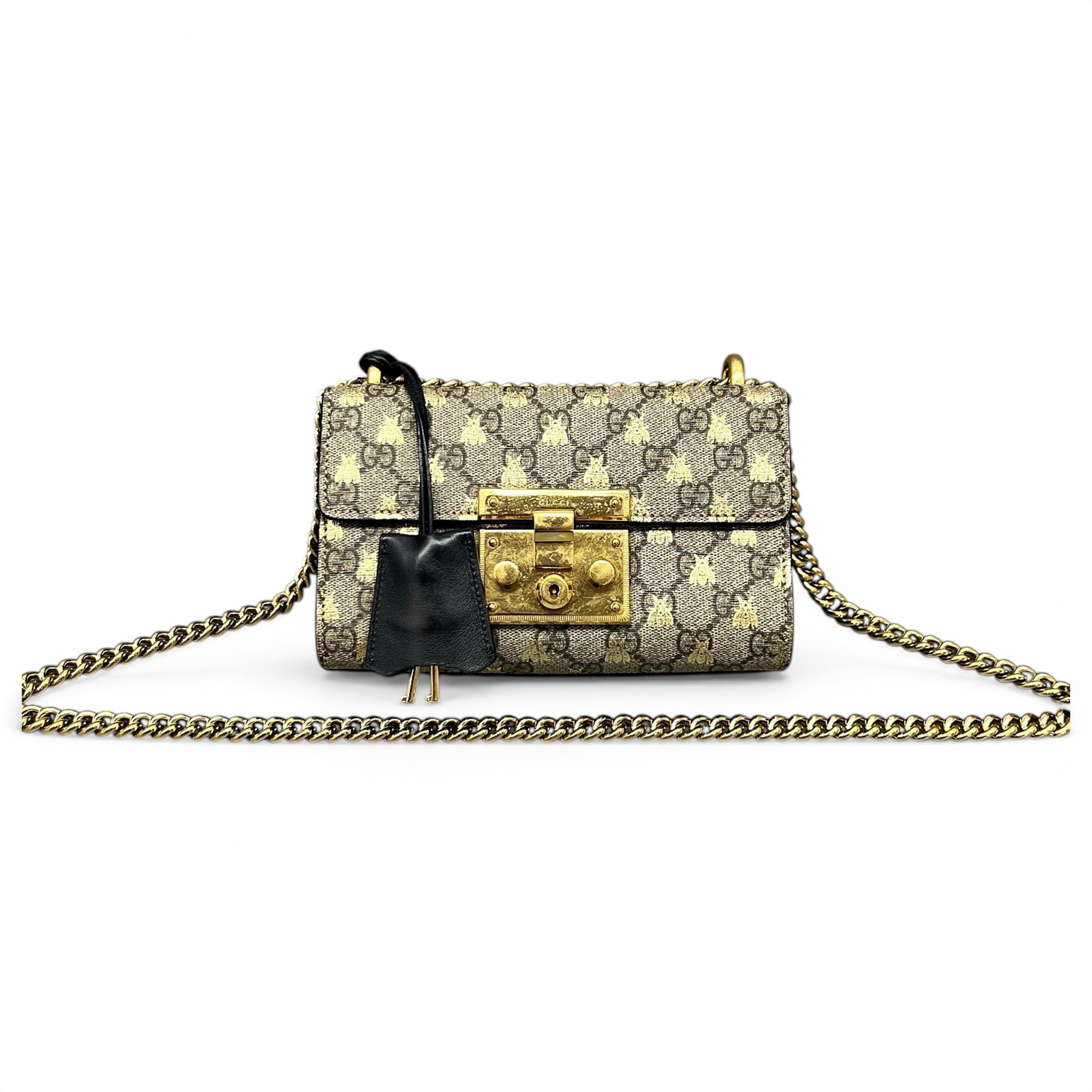 Padlock leather handbag