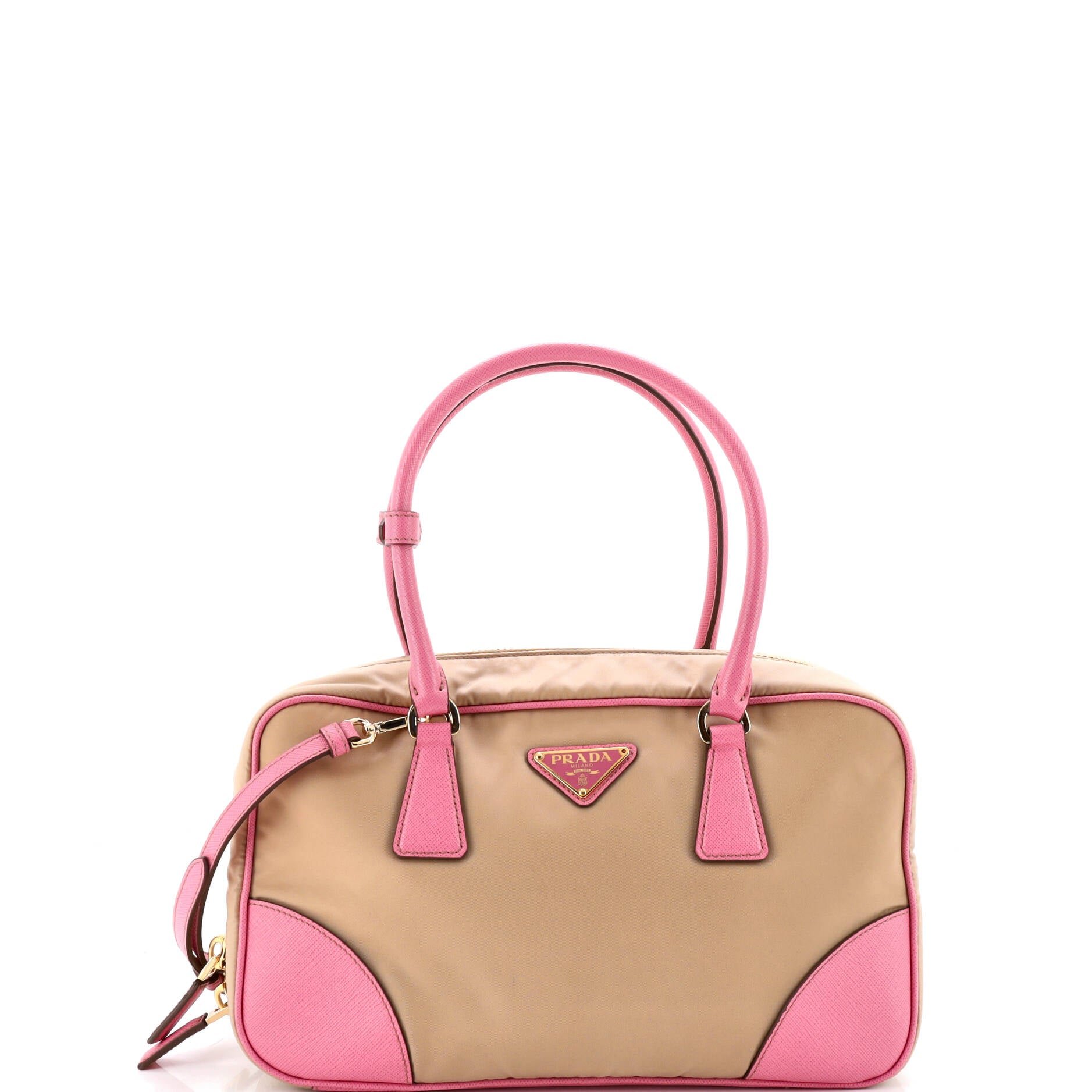 Re-Edition 1978 Bauletto Bag Re-Nylon with Saffiano Leather Medium