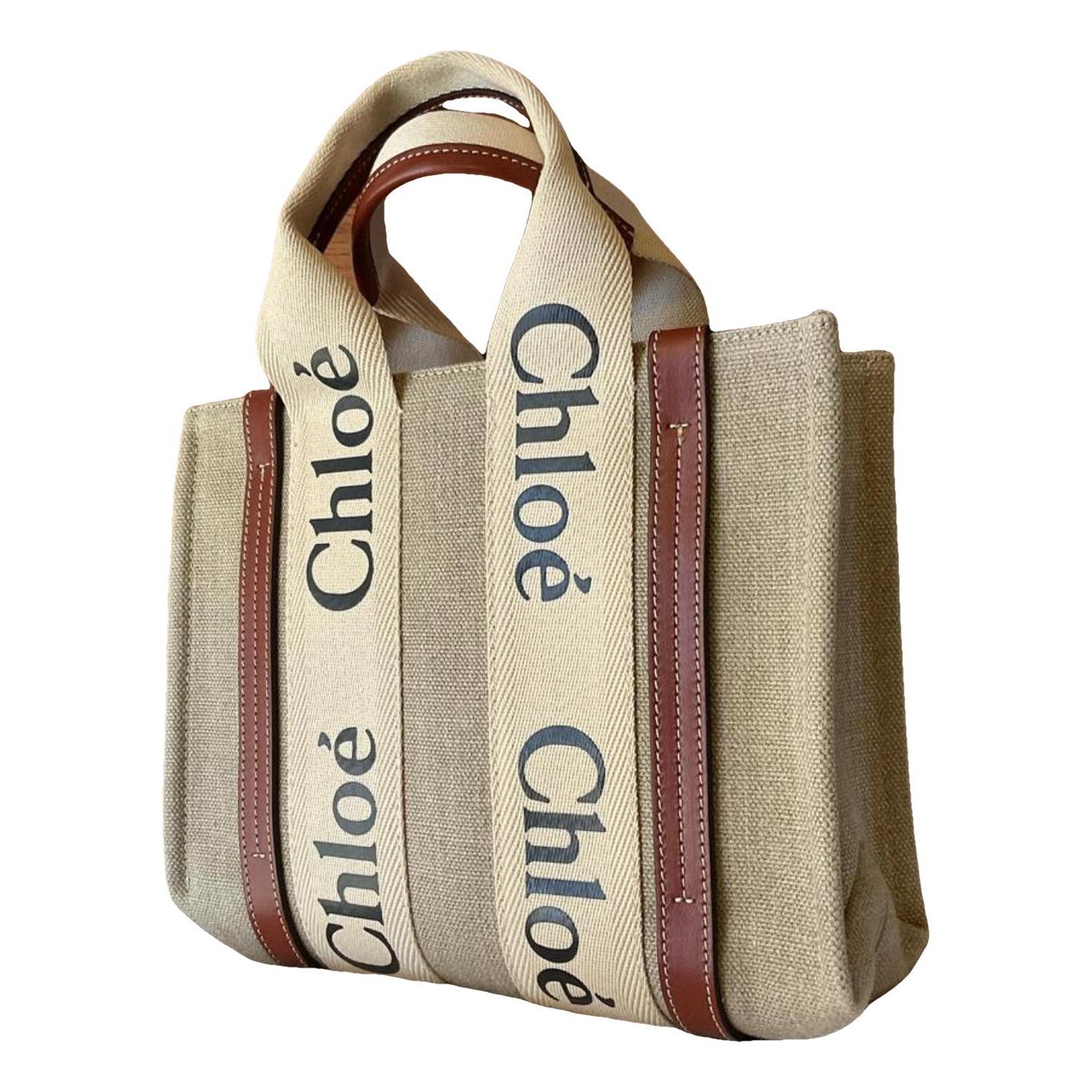 Chloe Woody linen tote
