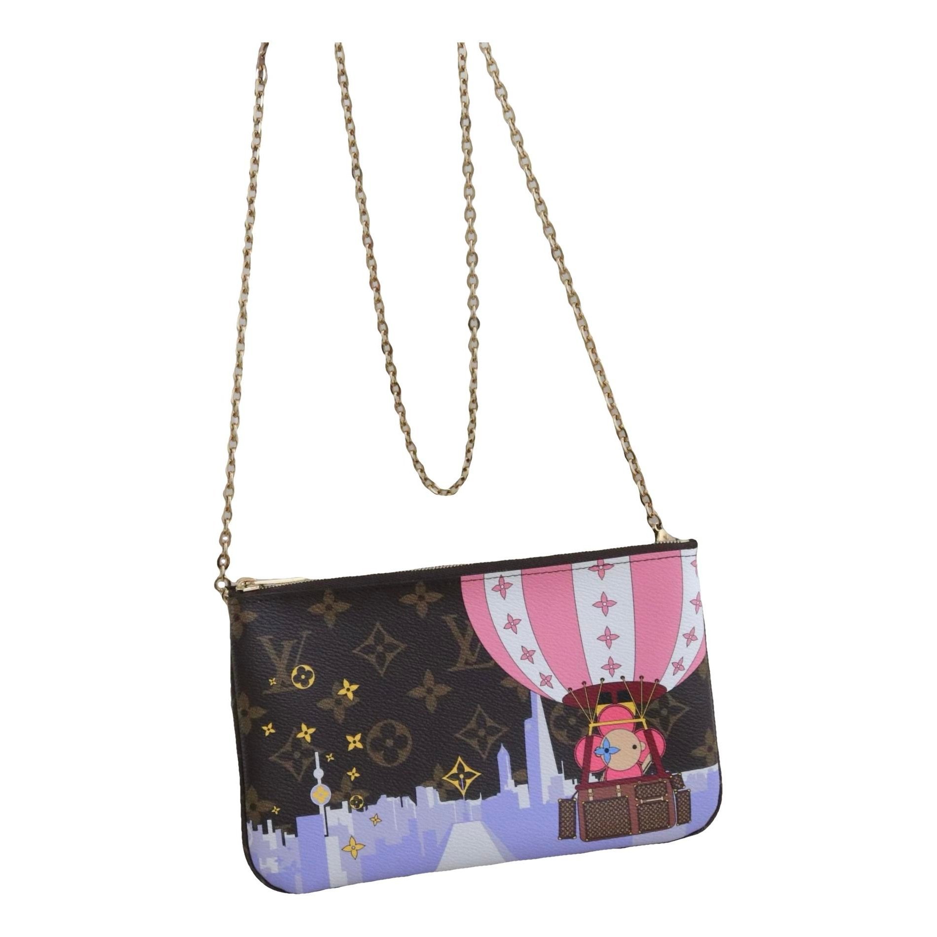 Double zip leather handbag