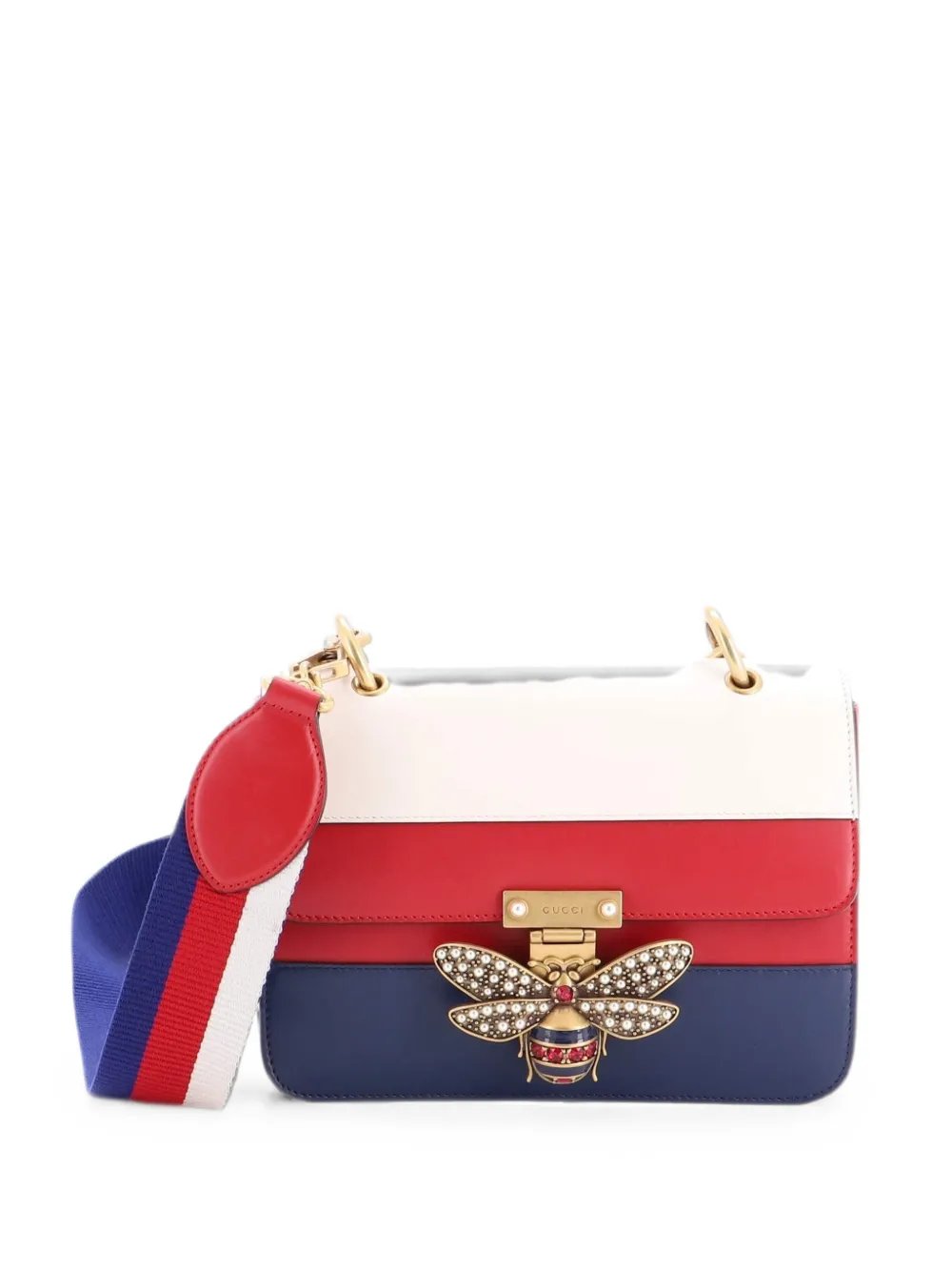 Queen Margaret Flap Bag Colorblock Leather Medium shoulder bag