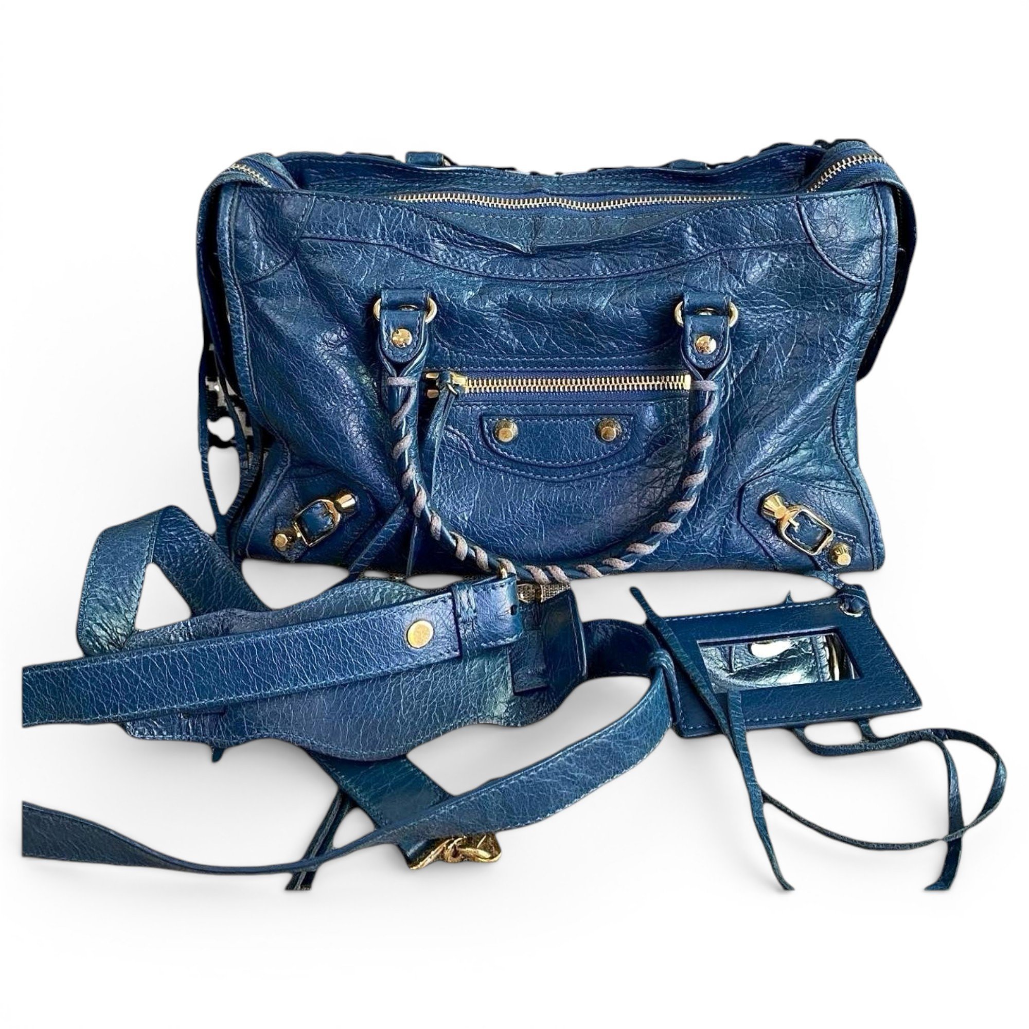 City leather handbag