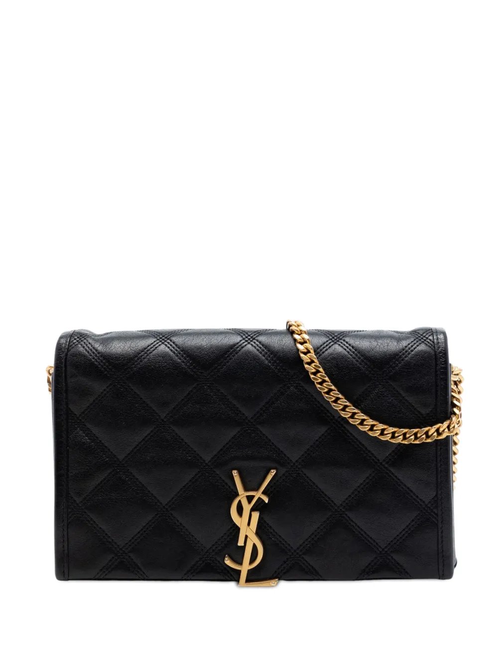 2022 Quilted Diamond Lambskin Becky Wallet on Chain crossbody bag