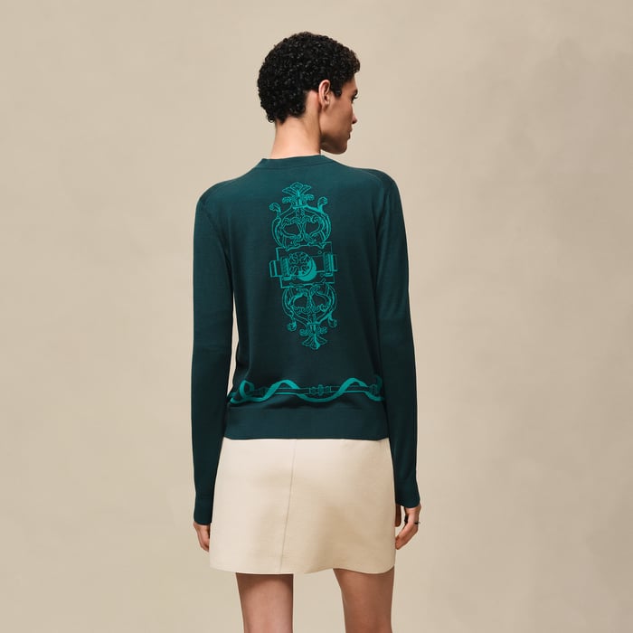 Vert Pin "Ferronnerie" Long-sleeve Cardigan