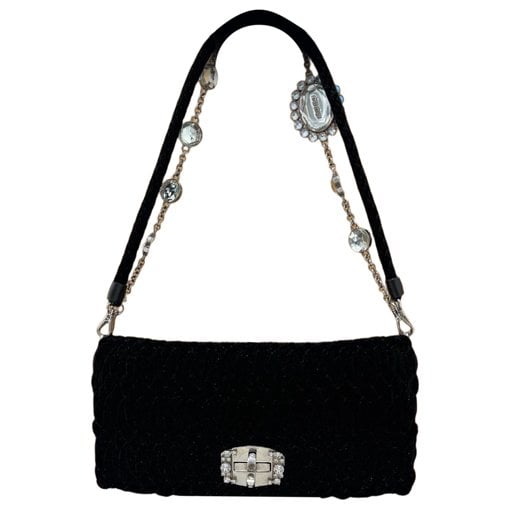 Miu Crystal velvet handbag