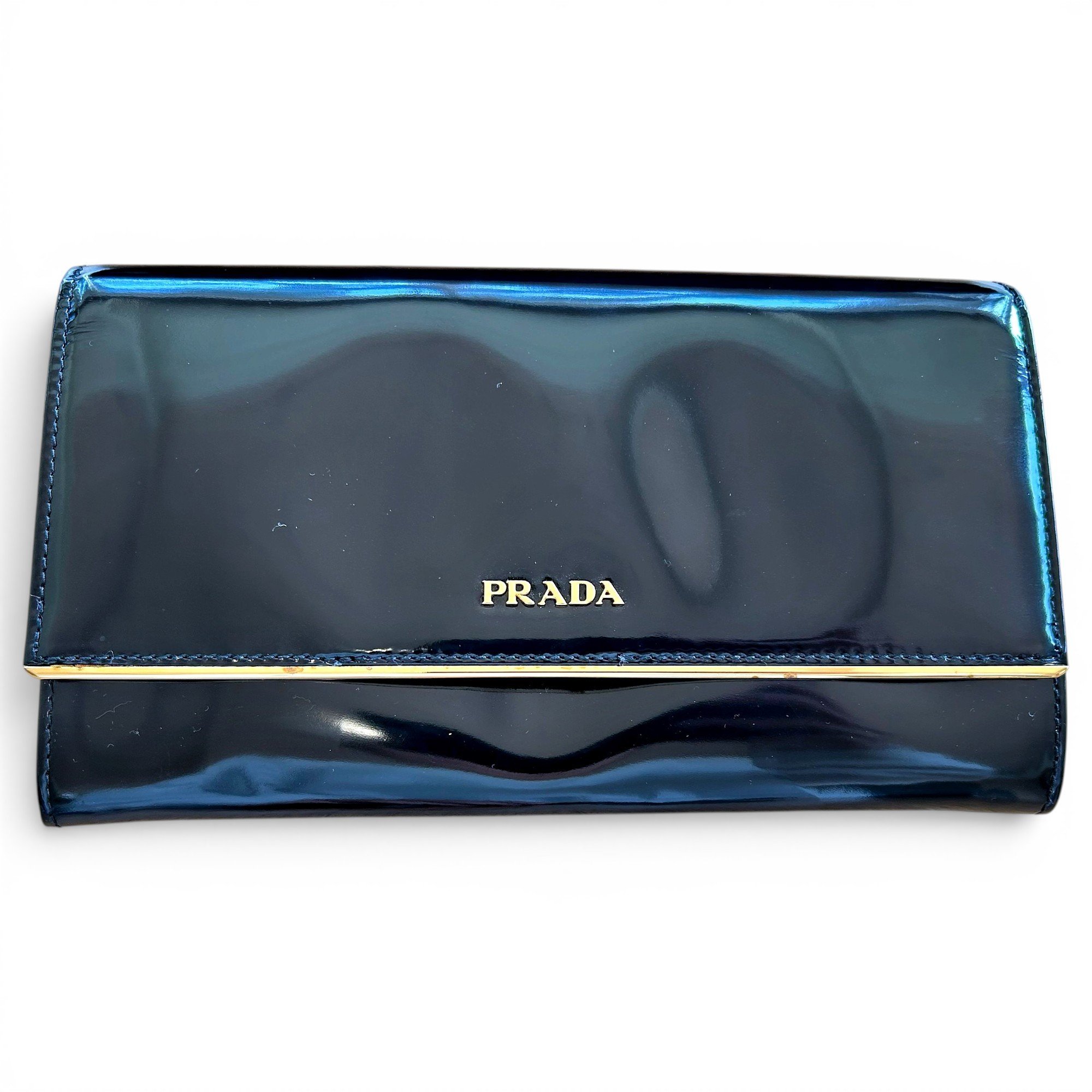 Diagramme patent leather clutch bag