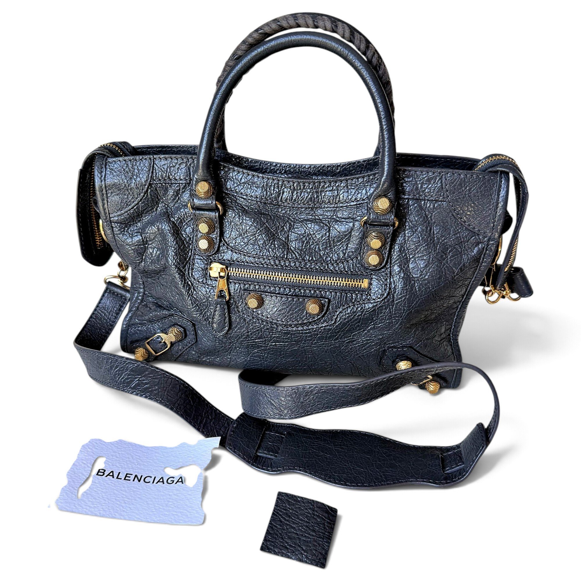 City leather handbag
