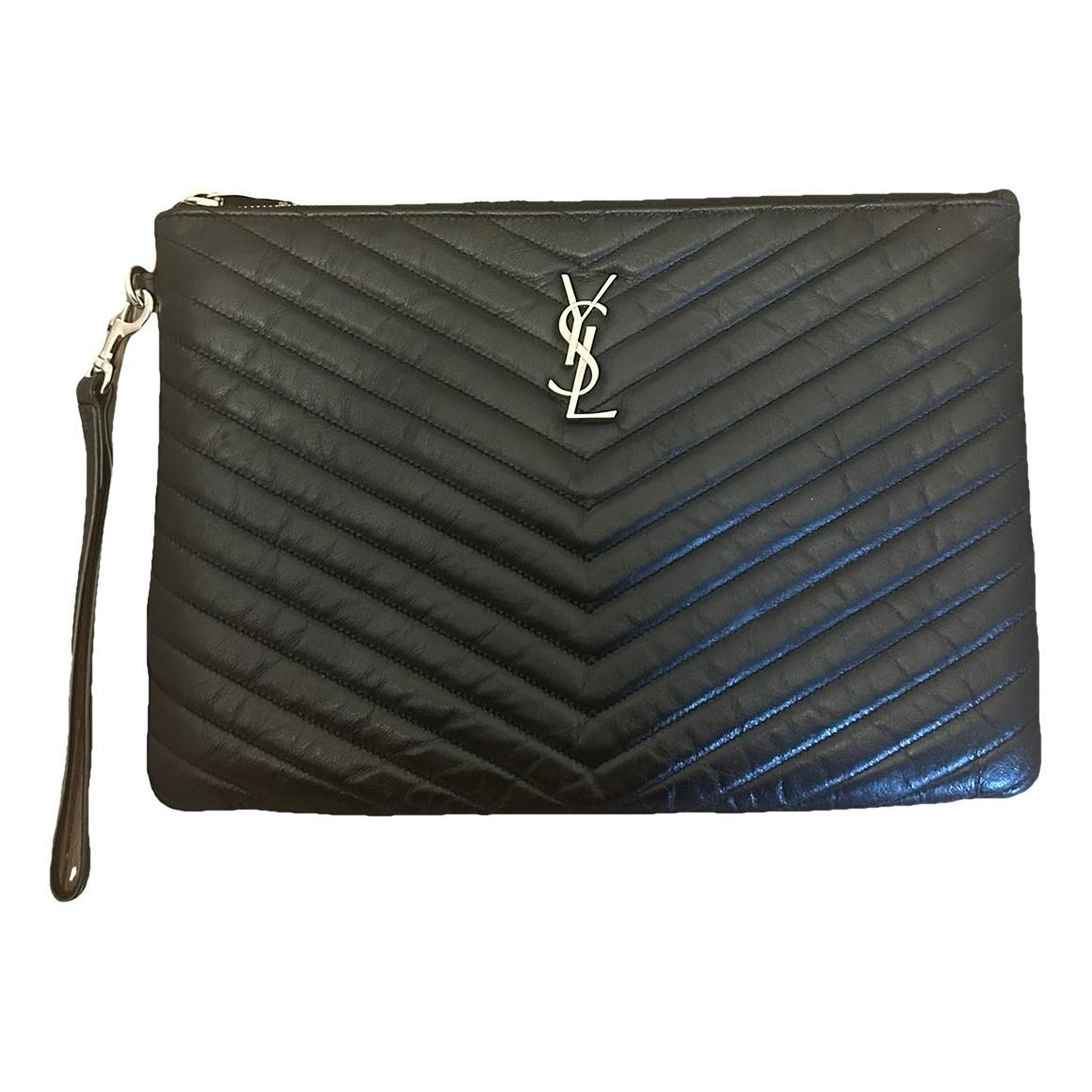 Leather clutch bag
