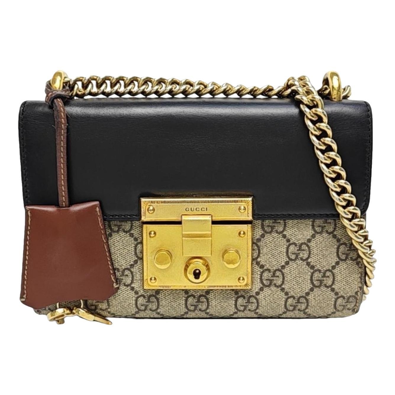 Padlock leather handbag