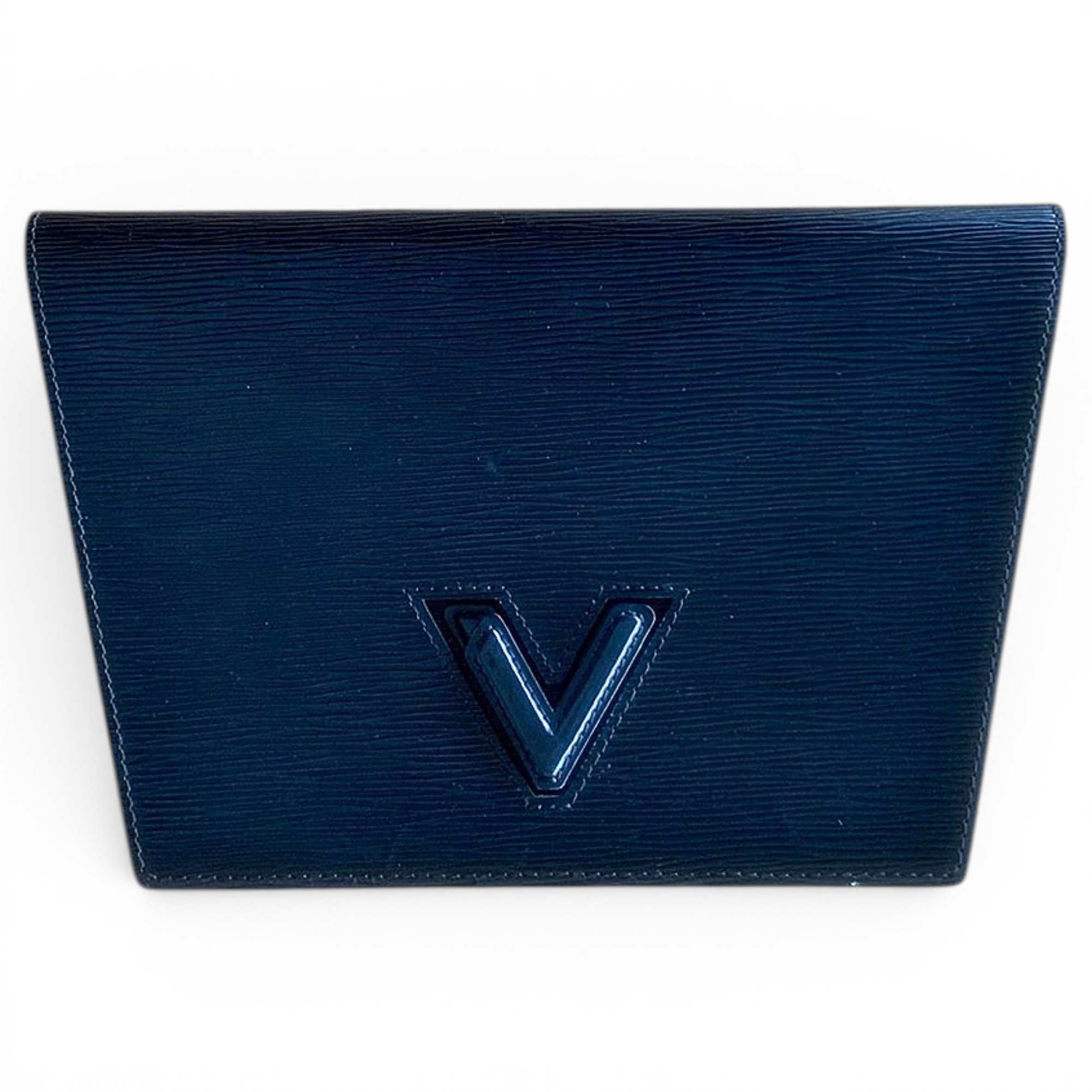 Trapèze leather clutch bag